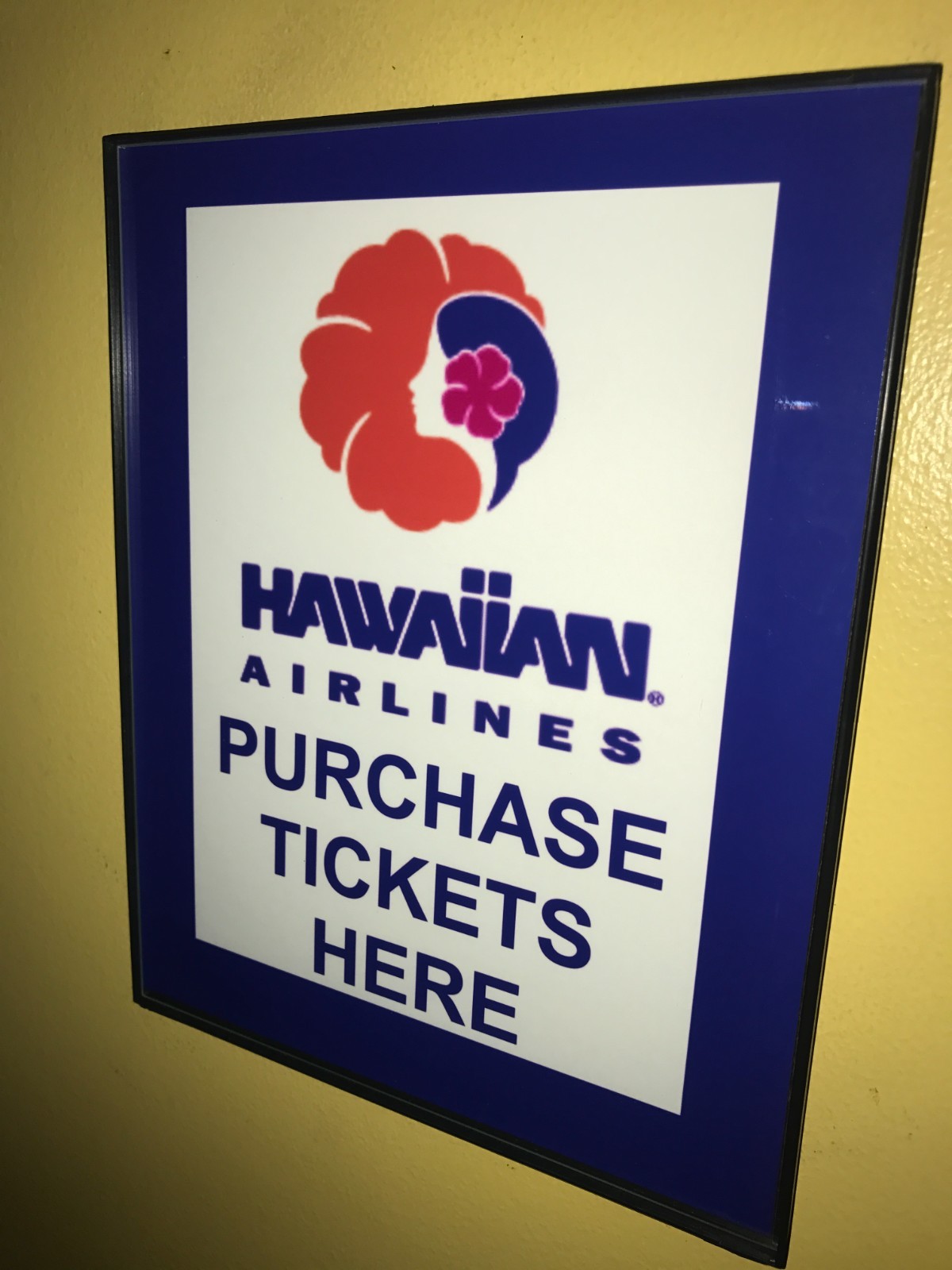 Hawaiian Hawaii Airlines Airplane Pilot Stewardess Bar Man Cave Advertising Sign