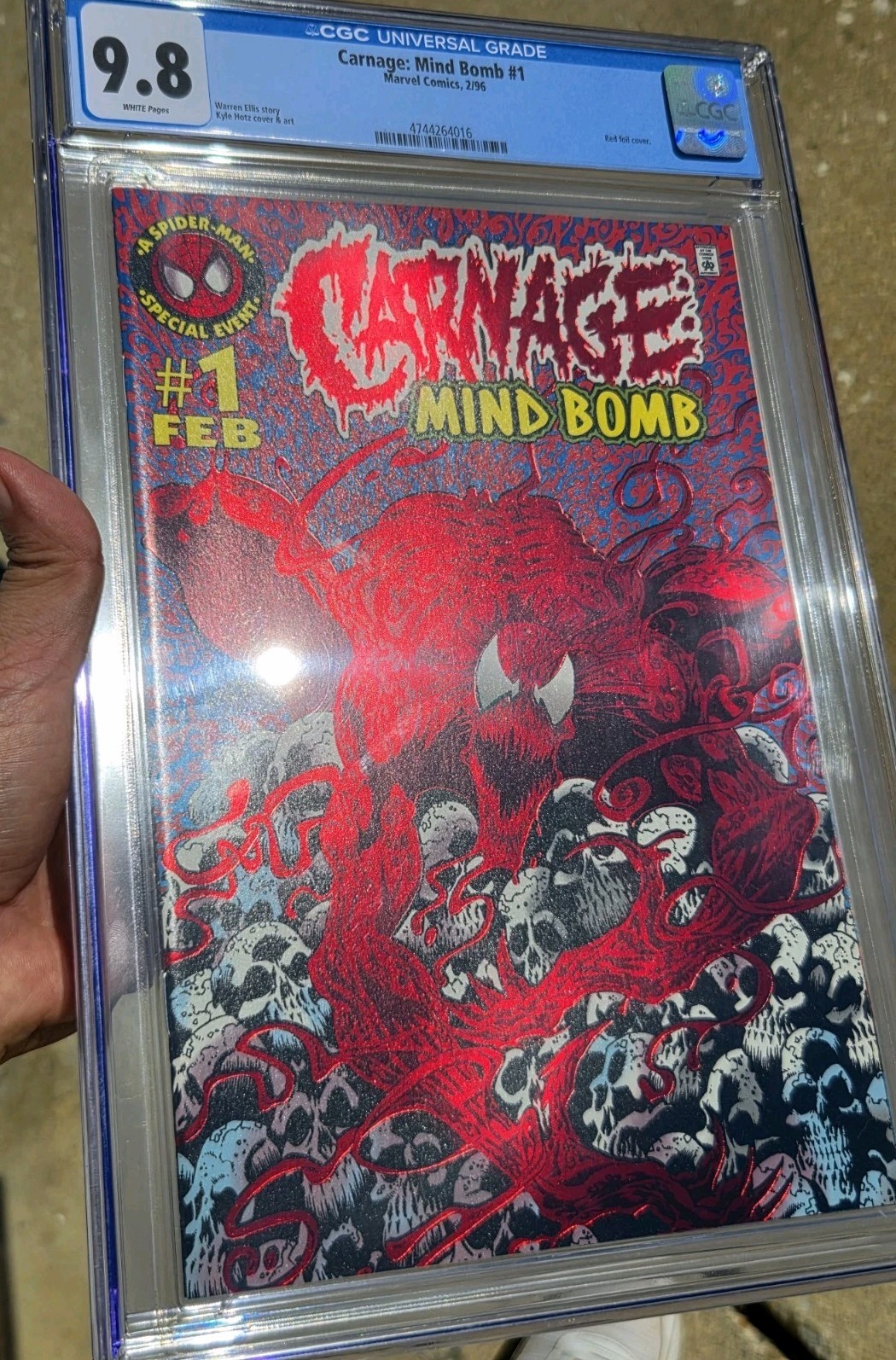 Carnage: Mind Bomb #1 CGC 9.8 (1996) Red Foil Cover - White Pages - CGC 47442640