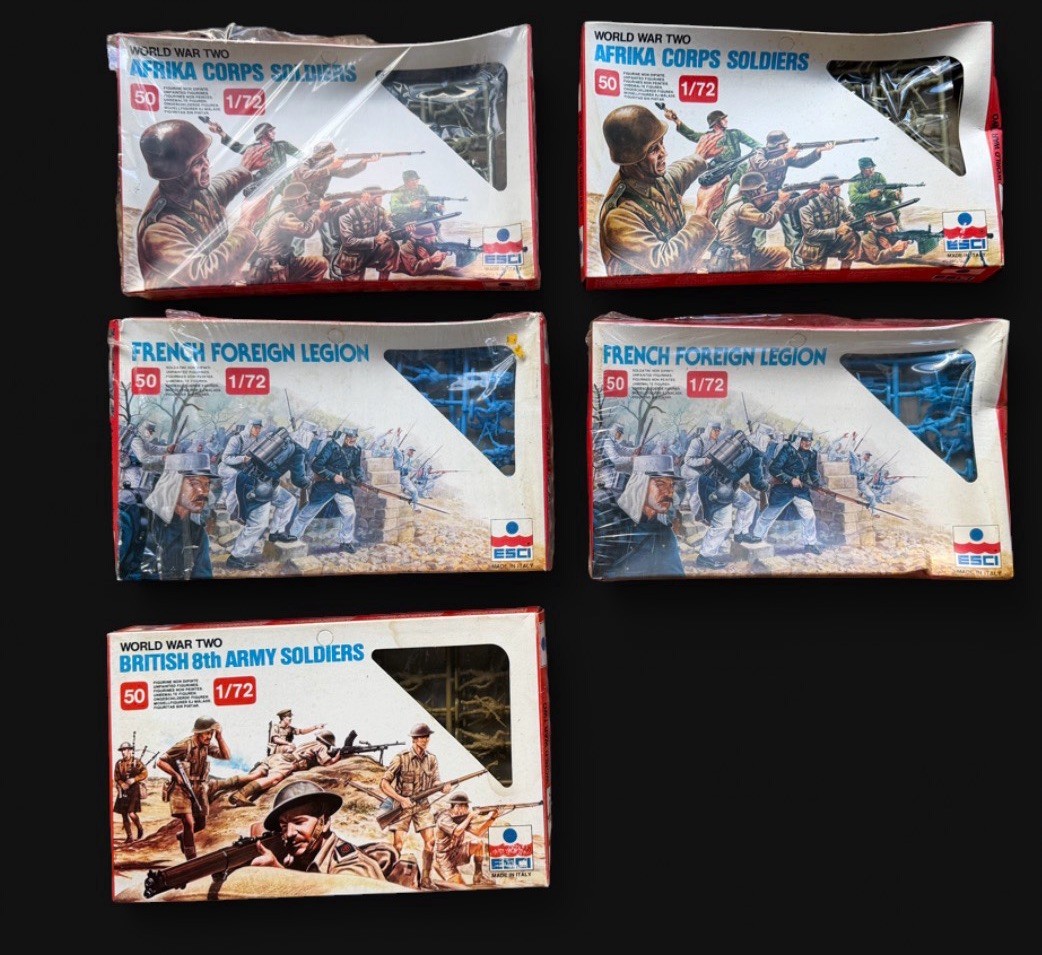 Vintage ESCI 1/72 Scale WWII Afrika Korps French Legion Military Lot - 5 Boxes