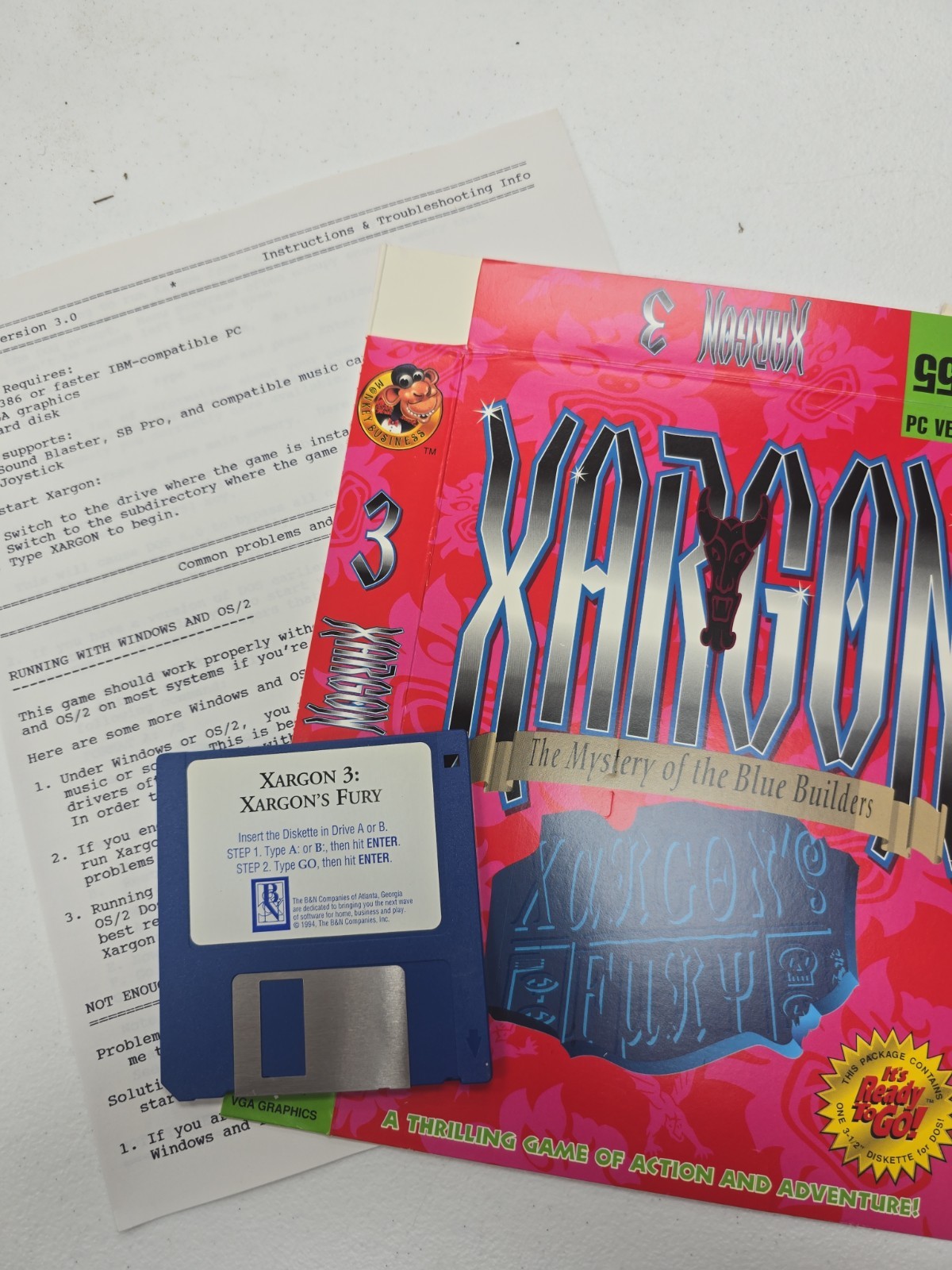 Xargon Myster Of The Blue Builders: Xargon's Fury Computer Game PC 3.5