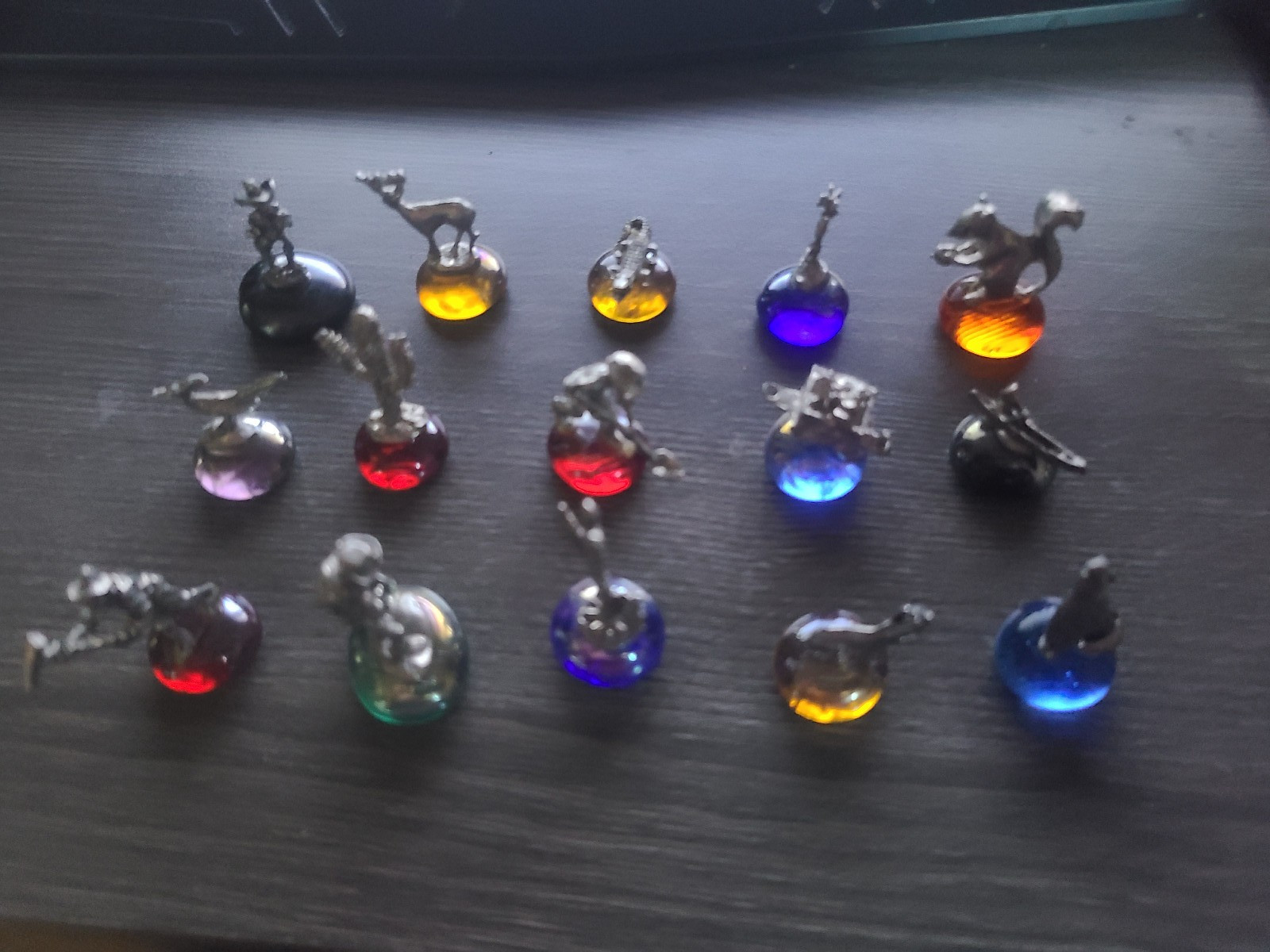 Vintg Pewter Miniature Thematic Set (15 Pc) American Southwest/ Indigenous