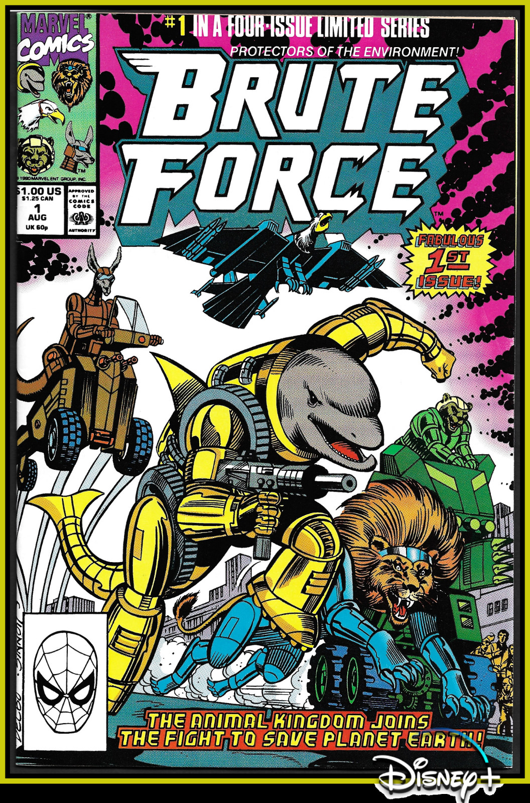 BRUTE FORCE #1 (1990) 1ST APPEARANCE WEAPON PLUS DISNEY MARVEL 616 9.2 NM-
