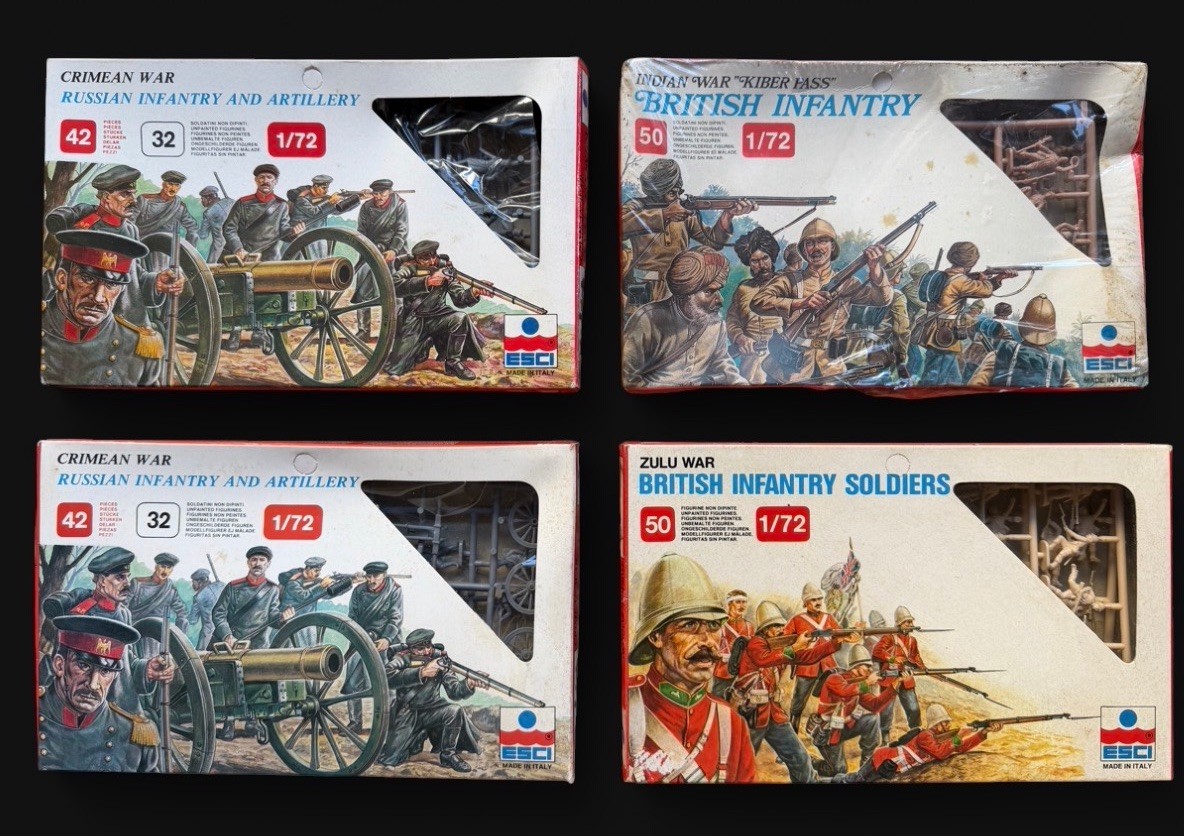 ESCI 1:72 Plastic Infantry Soldier Figures British & Russian Vintage 1983 UNUSED