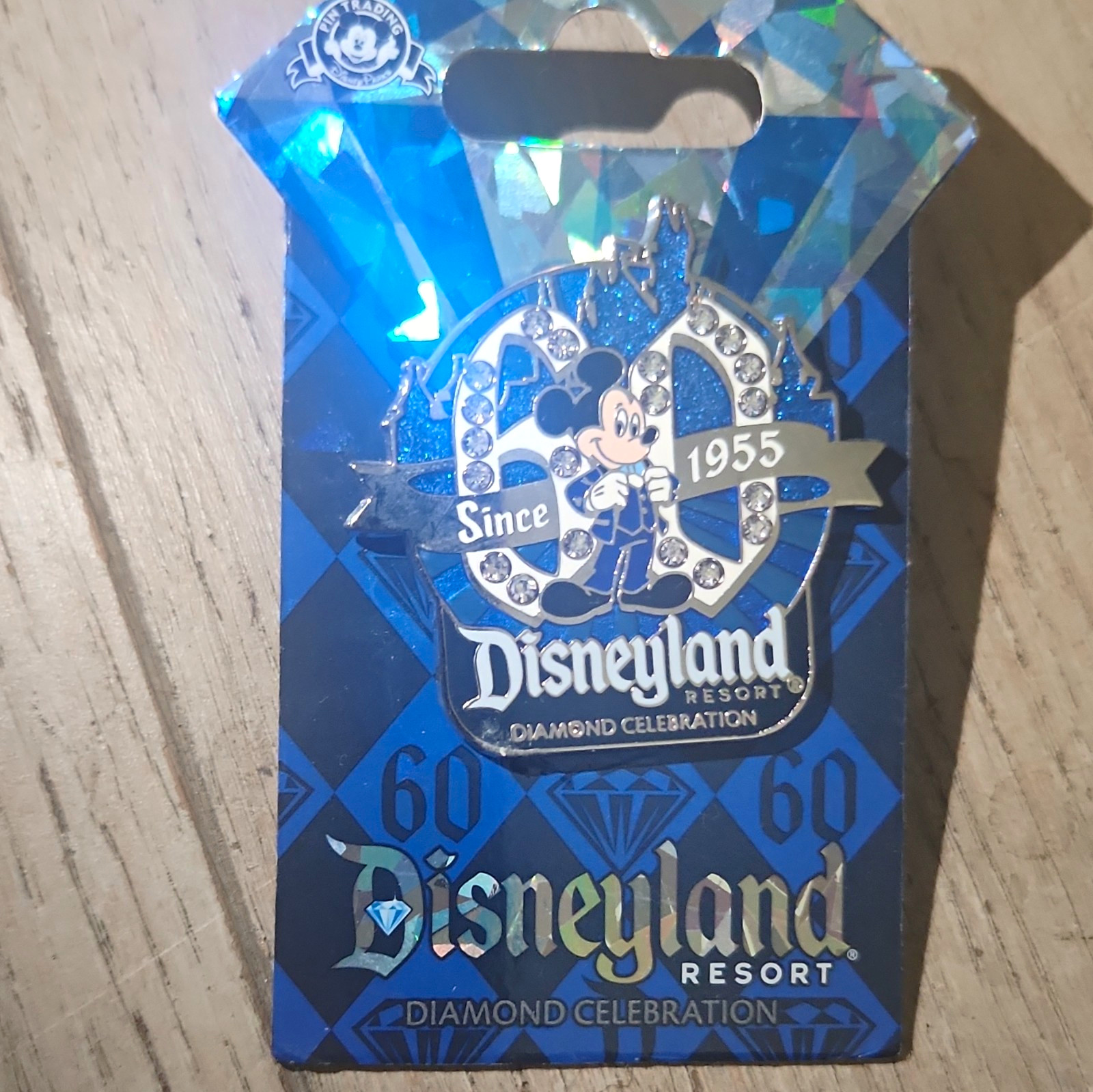 Disney Mickey Mouse Diamond Celebration Anniversary Pin 2015 Glitter Rhinestones