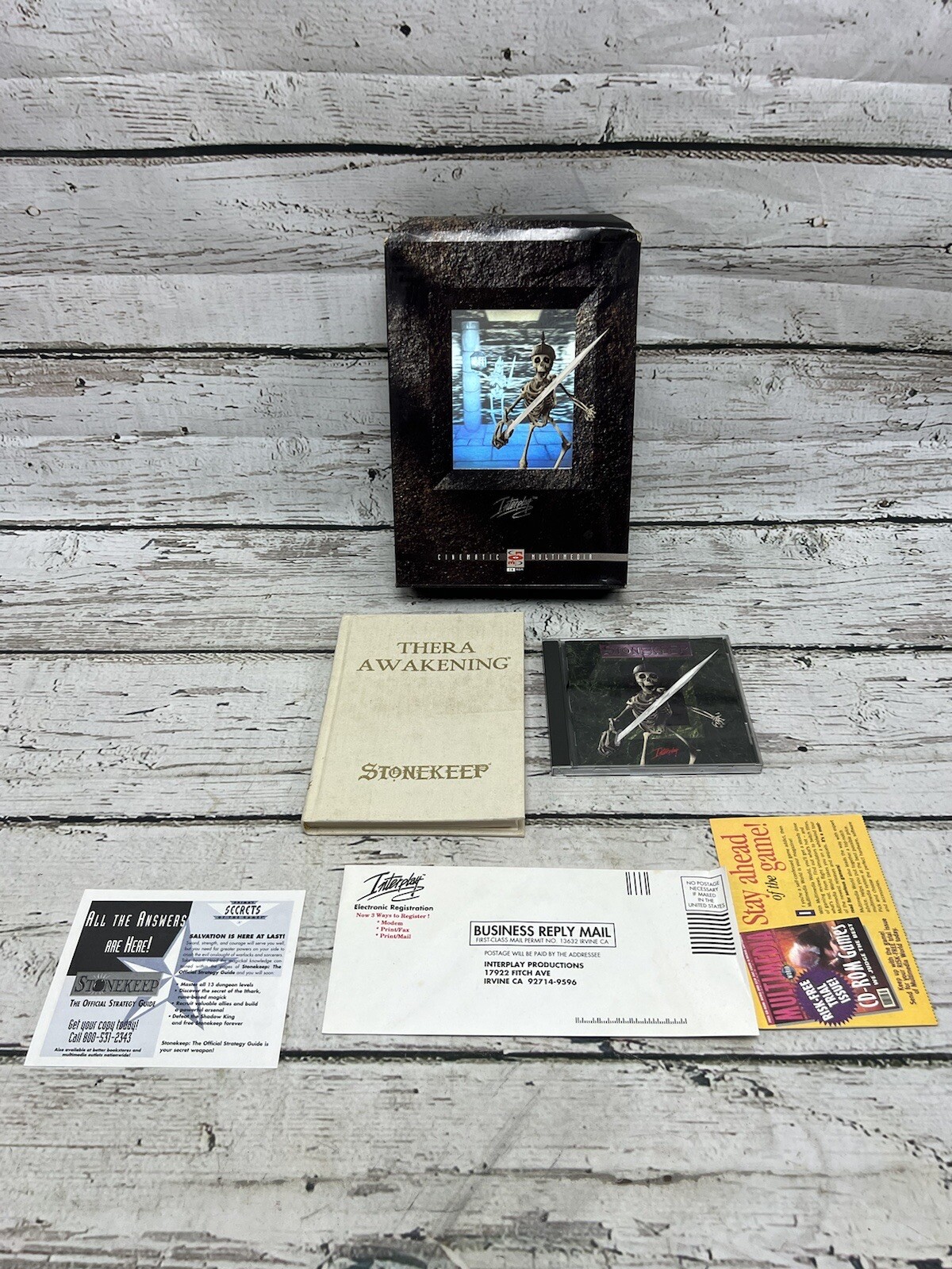 VTG 1995 Stonekeep Interplay PC CD-ROM Big Box Game With Novel Jewel Case Box