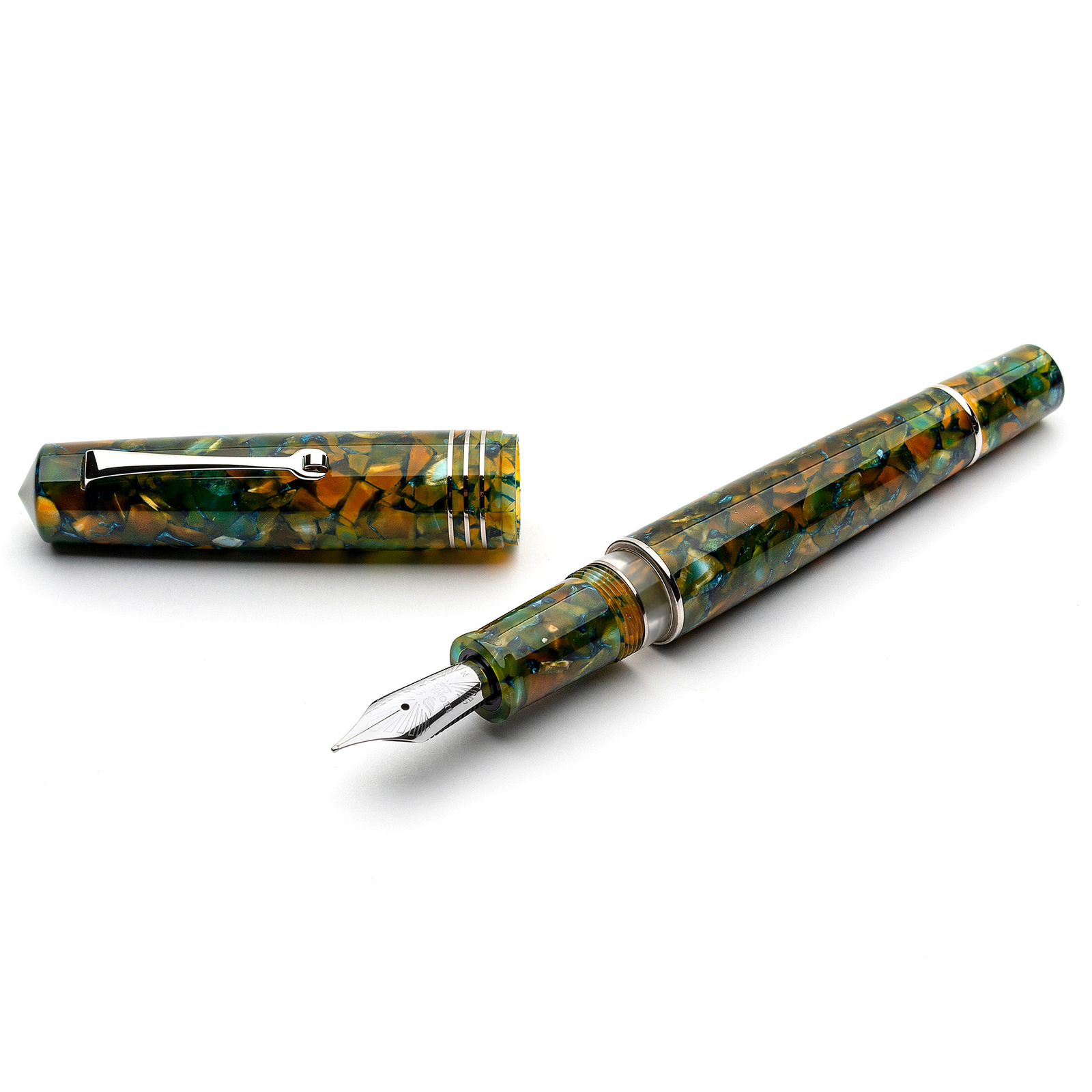 Leonardo Momento Zero Grande 2.0 Fountain Pen in Girasole, Stainless Steel M Nib