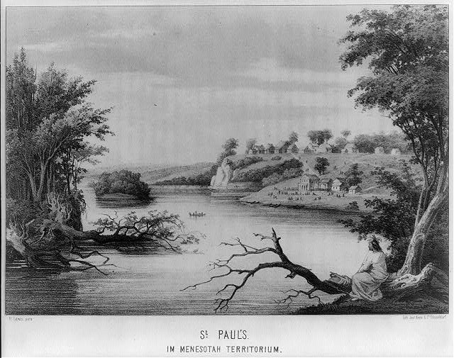 Photo:St. Paul Minnesota 1857 St. Paul's in Minnesota Territory Print
