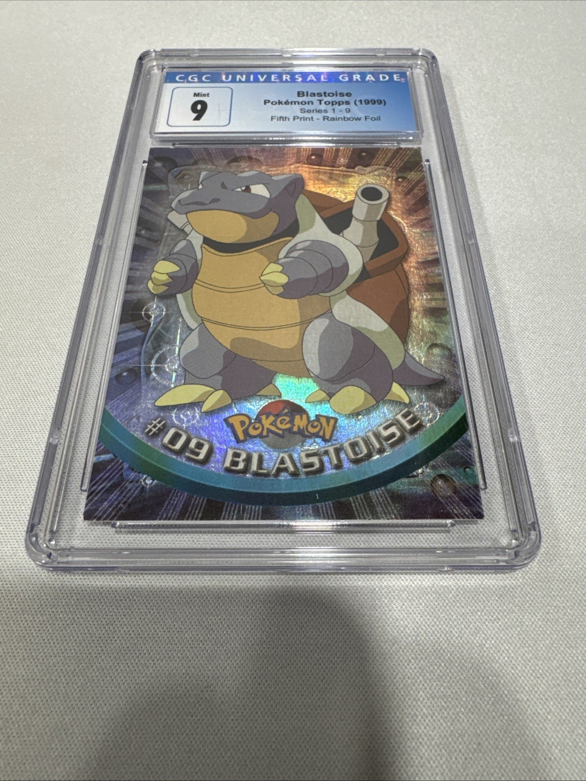 1999 Topps Pokemon TV Blastoise Rainbow Foil CGC 9