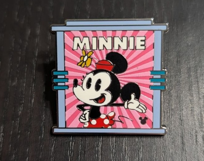 2026 Disney Hidden Mickey Wave B Minnie Mouse Parking Lot Sign WDW Trading Pin