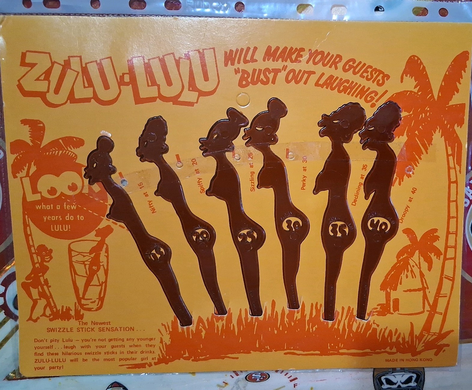 Vintage Zulu Lulu Swizzle Sticks Drink Mixer Cocktail Mid Century Tiki party 👀