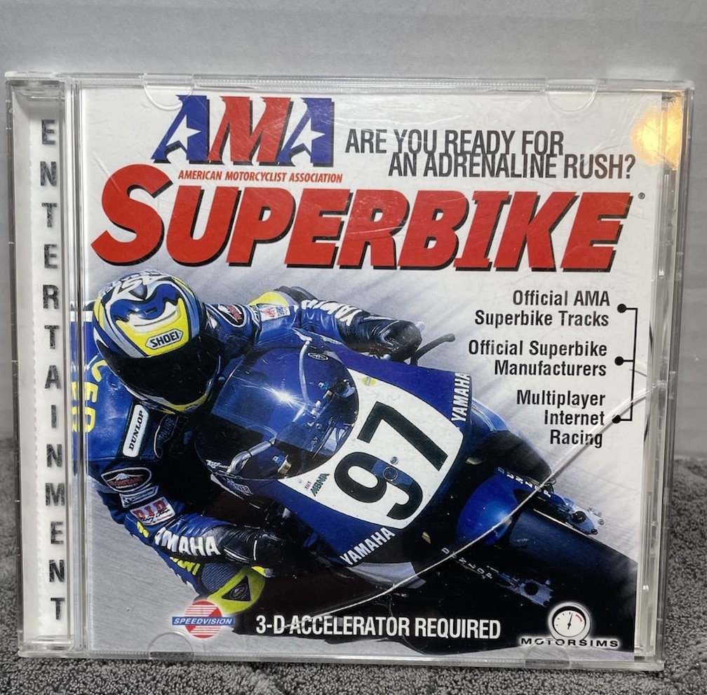 AMA Superbike Jewel Case PC 2001 CD-ROM Game Retro Vintage Gaming