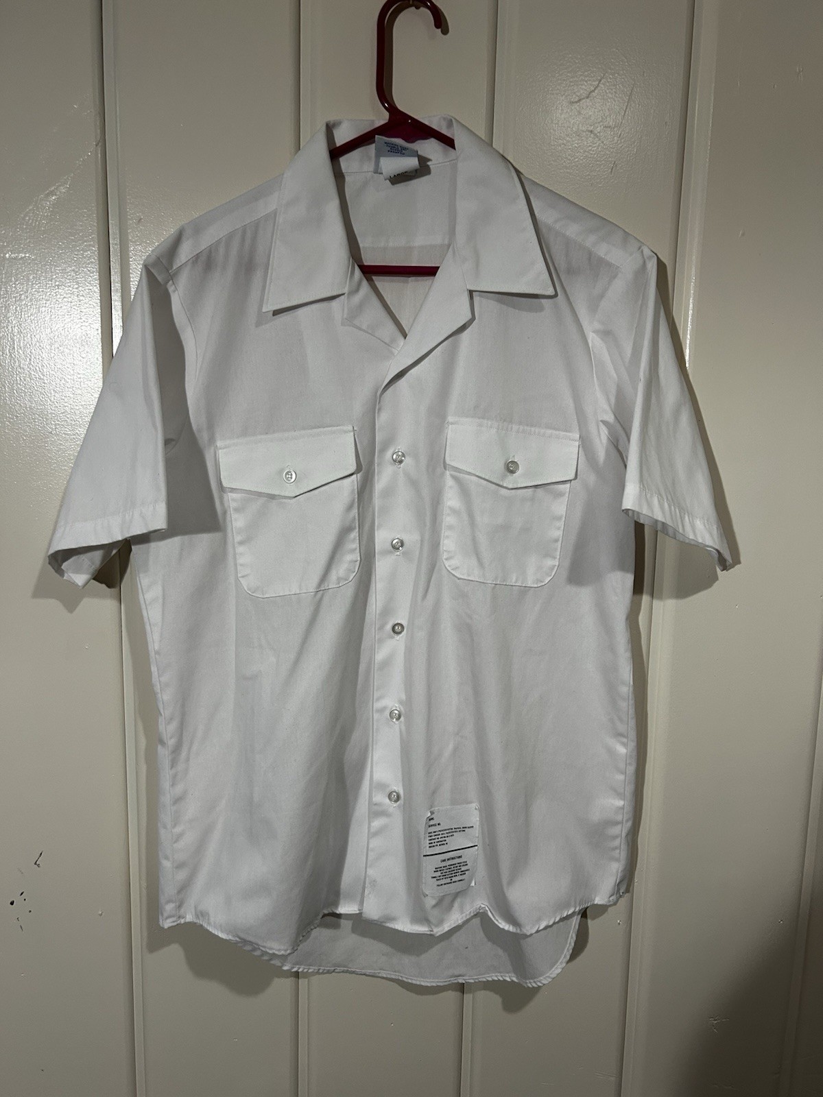 DSCP Quarterdeck White Military Navy Short Sleeve Shirt Large Uniform