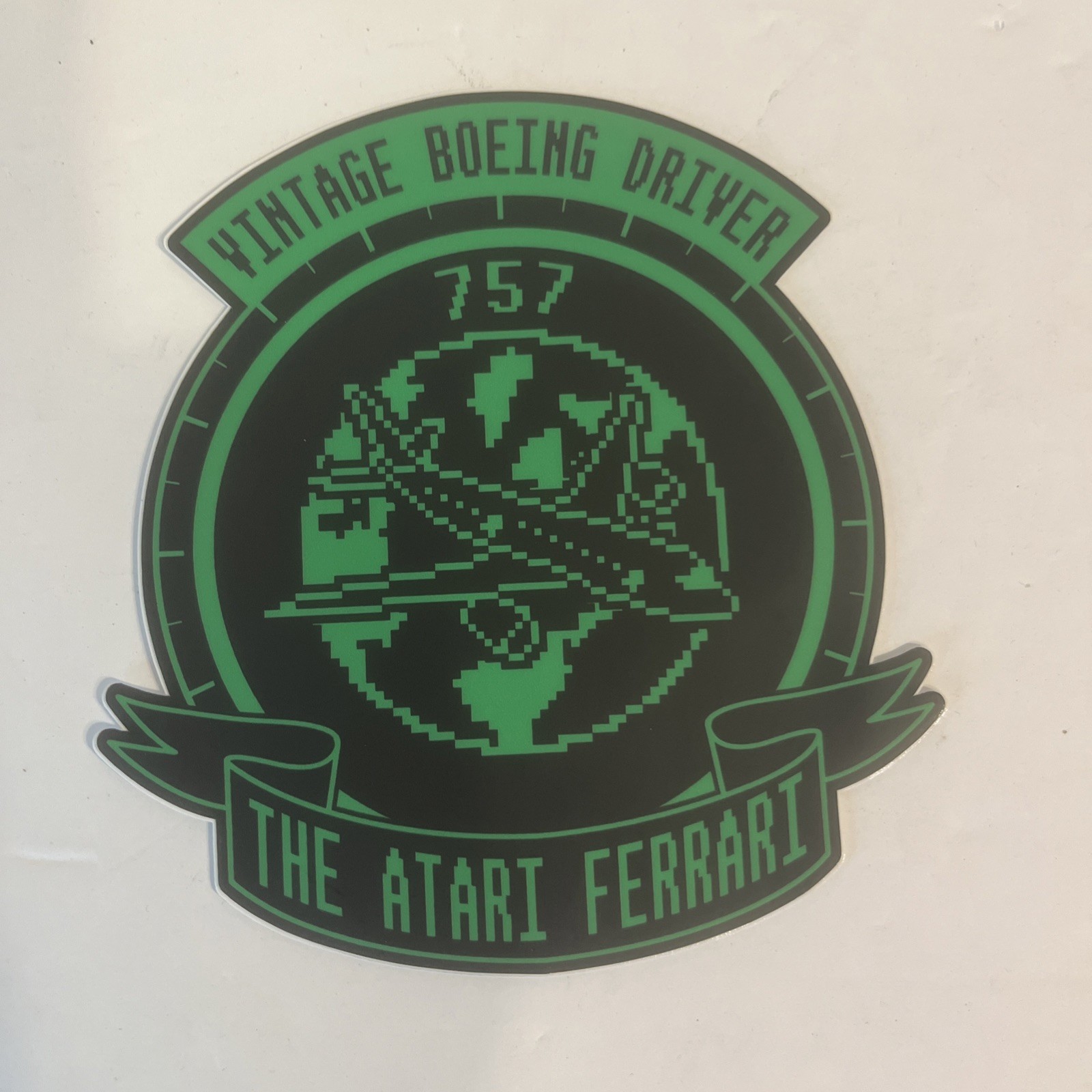 Vintage Boeing Driver The Atari Ferrari Jet Plane 757 Custom Sticker