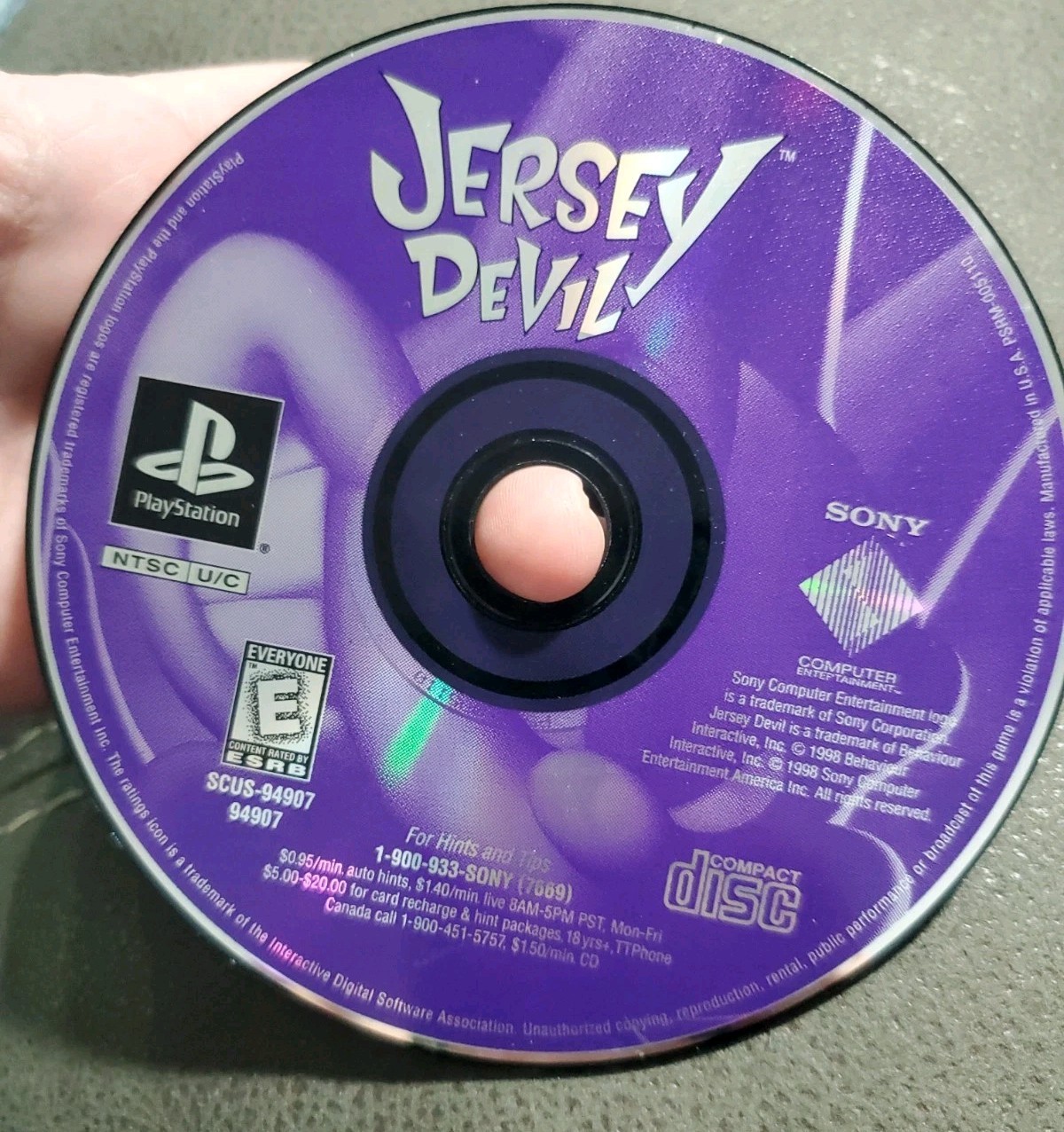 Jersey Devil (Sony PlayStation 1 PS1, 1998) 1st Edition Tested 