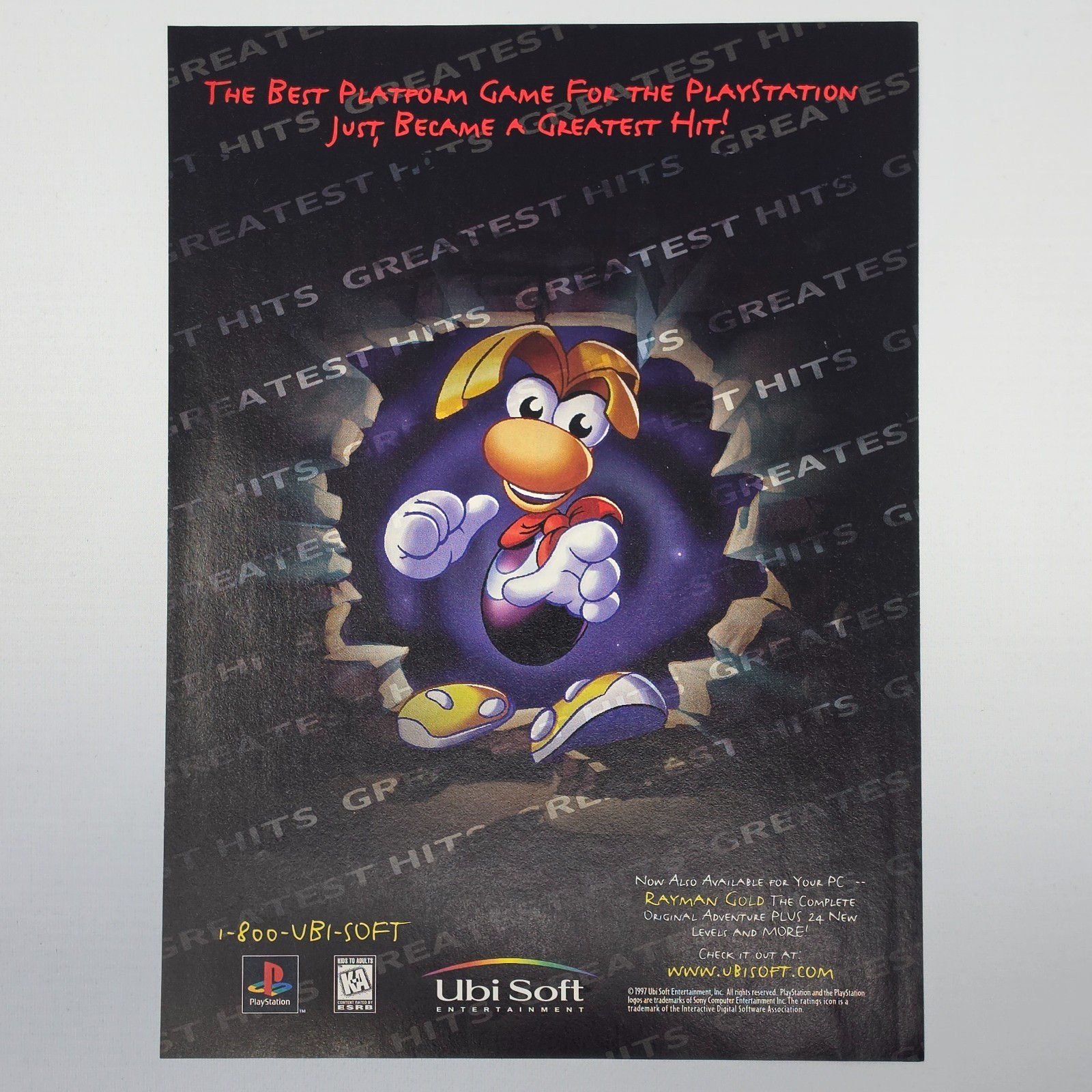 Rayman PlayStation PS1 Authentic Magazine Ad