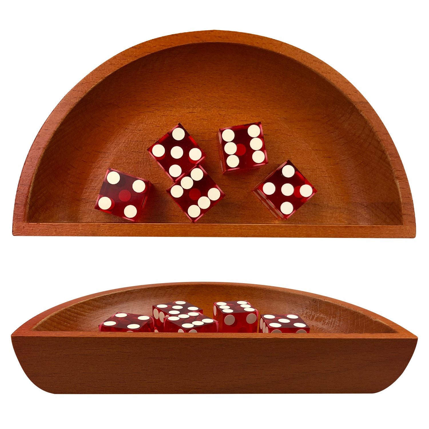 Yuanhe Craps Dice Boat Tray - Wood Casino Dice Bowl Holder Storage Pouch for ...