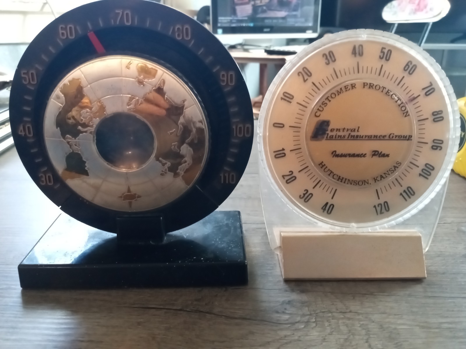 Two vintage thermometers - World Bigelow and Autopoint
