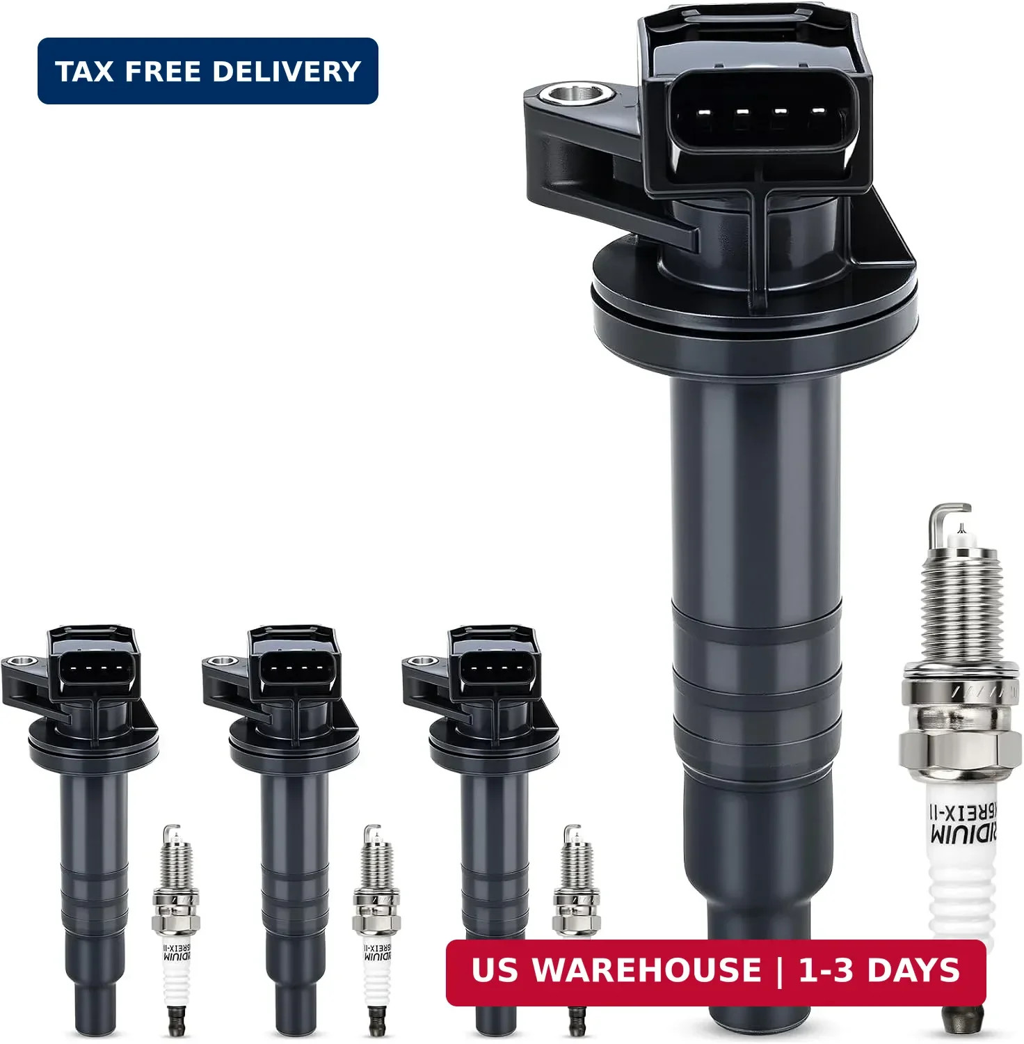 UF247 Ignition Coil Pack & 7090 Iridium Spark Plugs for Chevy Prizm Toyota