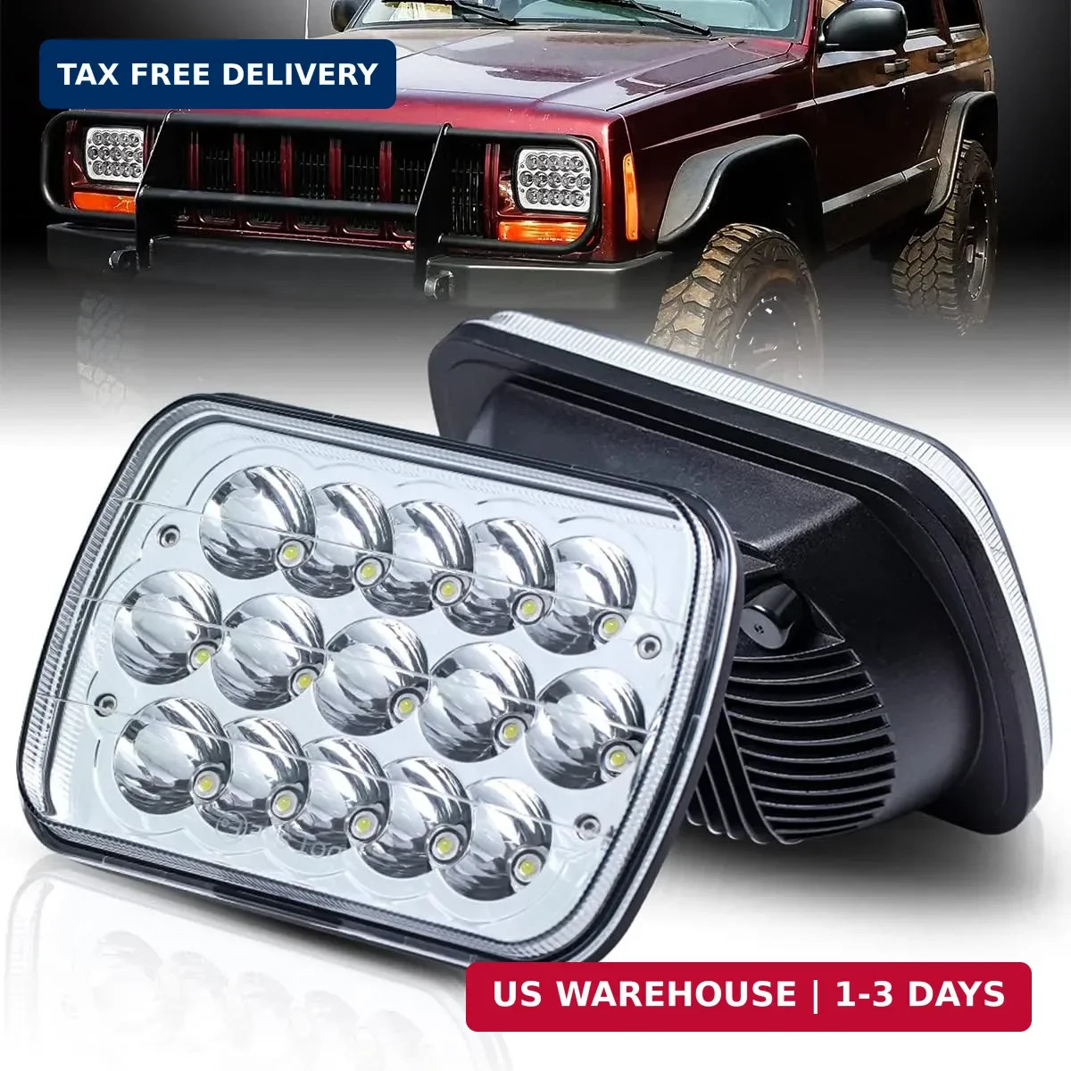 5x7/7x6in H6054 LED Headlights DOT Approved Hi/Low Sealed Beam 2PCS