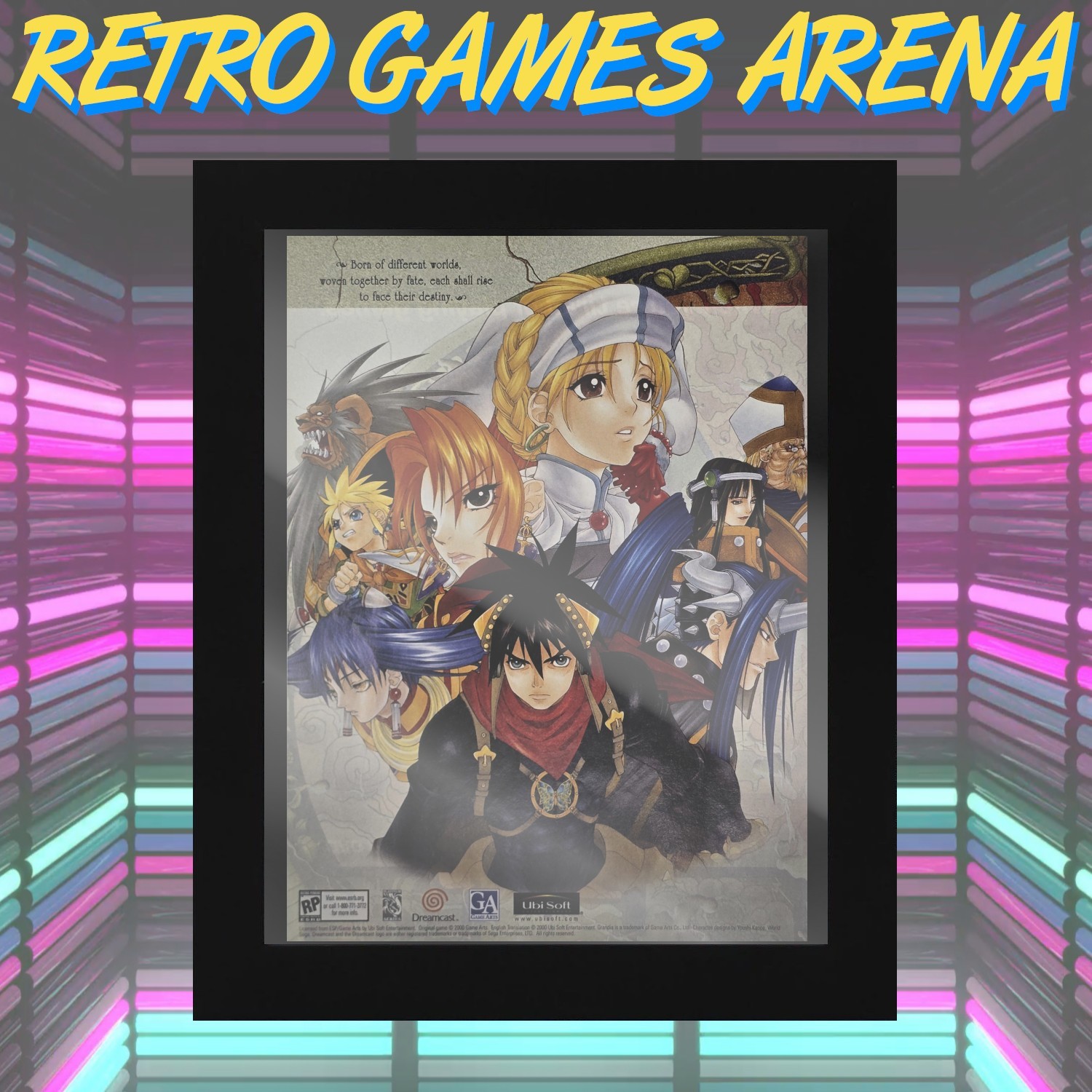 FRAMED 12.5x10 Grandia II 2 Sega Dreamcast Authentic Magazine Print Ad