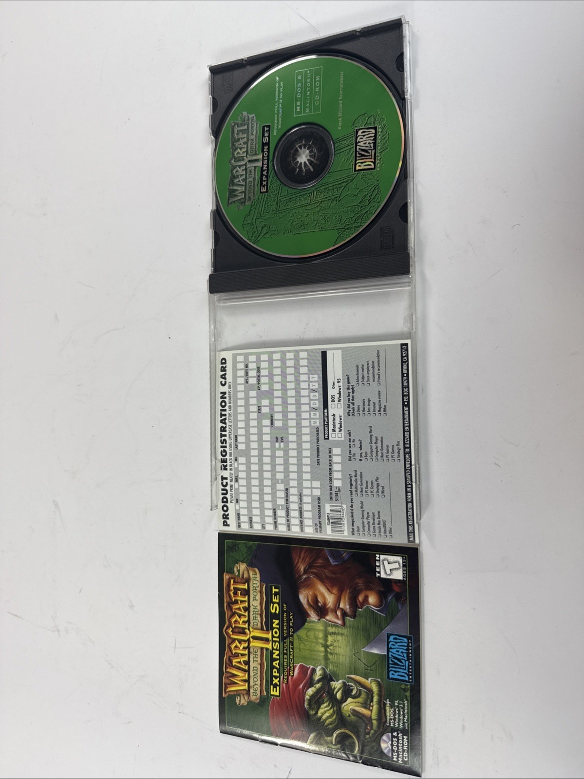 Warcraft: Beyond The Dark Portal 2 Expansion Set (PC, 1996) Complete w Reg Card