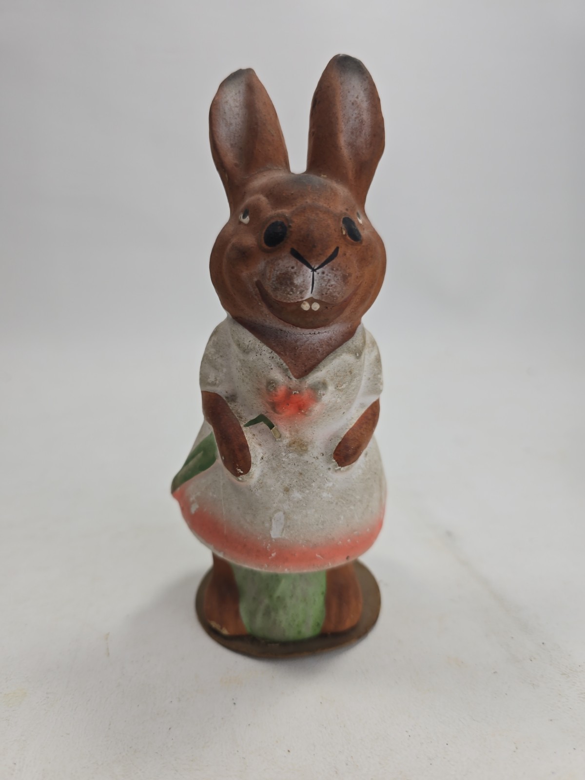 Antique 1930s German Papier Mache? Easter Bunny Dressed Mrs Rabbit 7inch