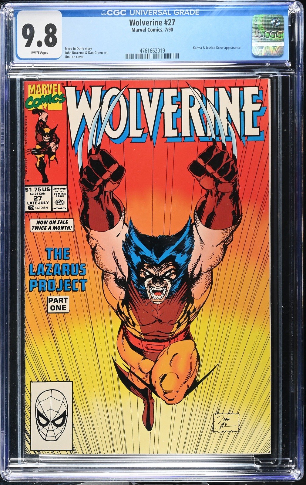 Wolverine #27 CGC 9.8 July 1990 Marvel