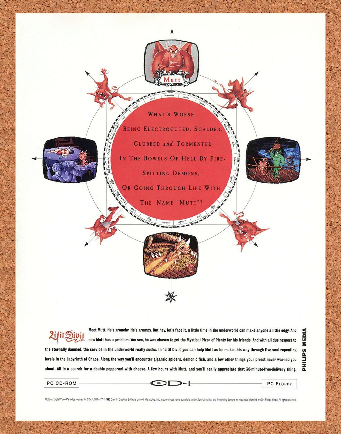 1994 Litil Divil CD-I Original Advertisement / Retro Promo v1