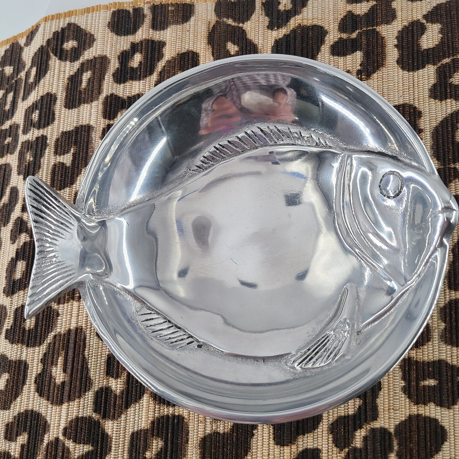 Vintage 1994 Mariposa Fish Bowl Dish Cast Aluminum Mexico Nautical 7\