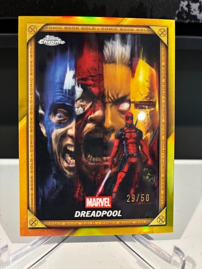 2025 Topps Chrome Deadpool Comic Book Gold Marvel #CB-28 Dreadpool Gold /50