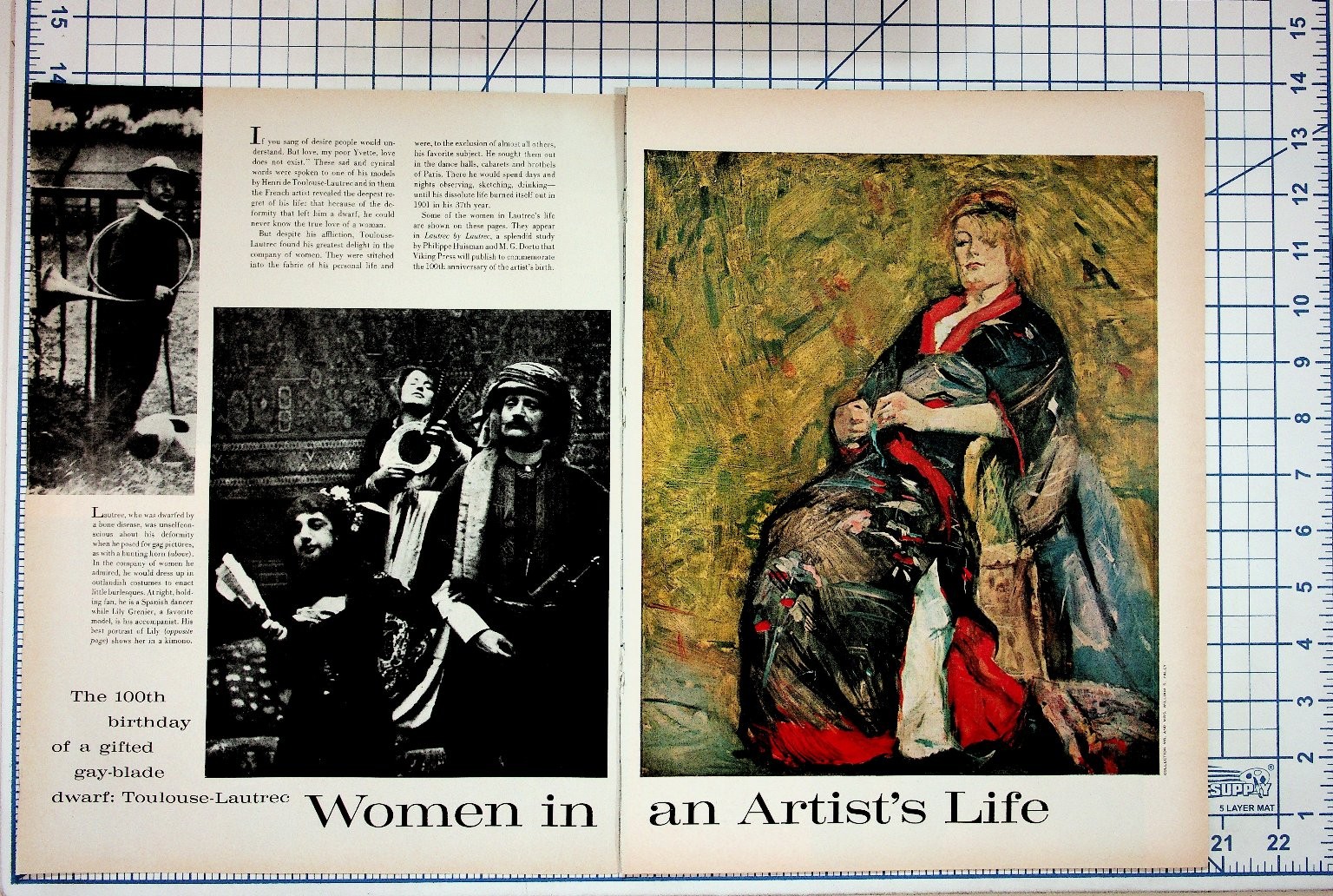 1964 Toulouse-Lautrec Art Article & Vintage Ads Magazine Pages Ephemera