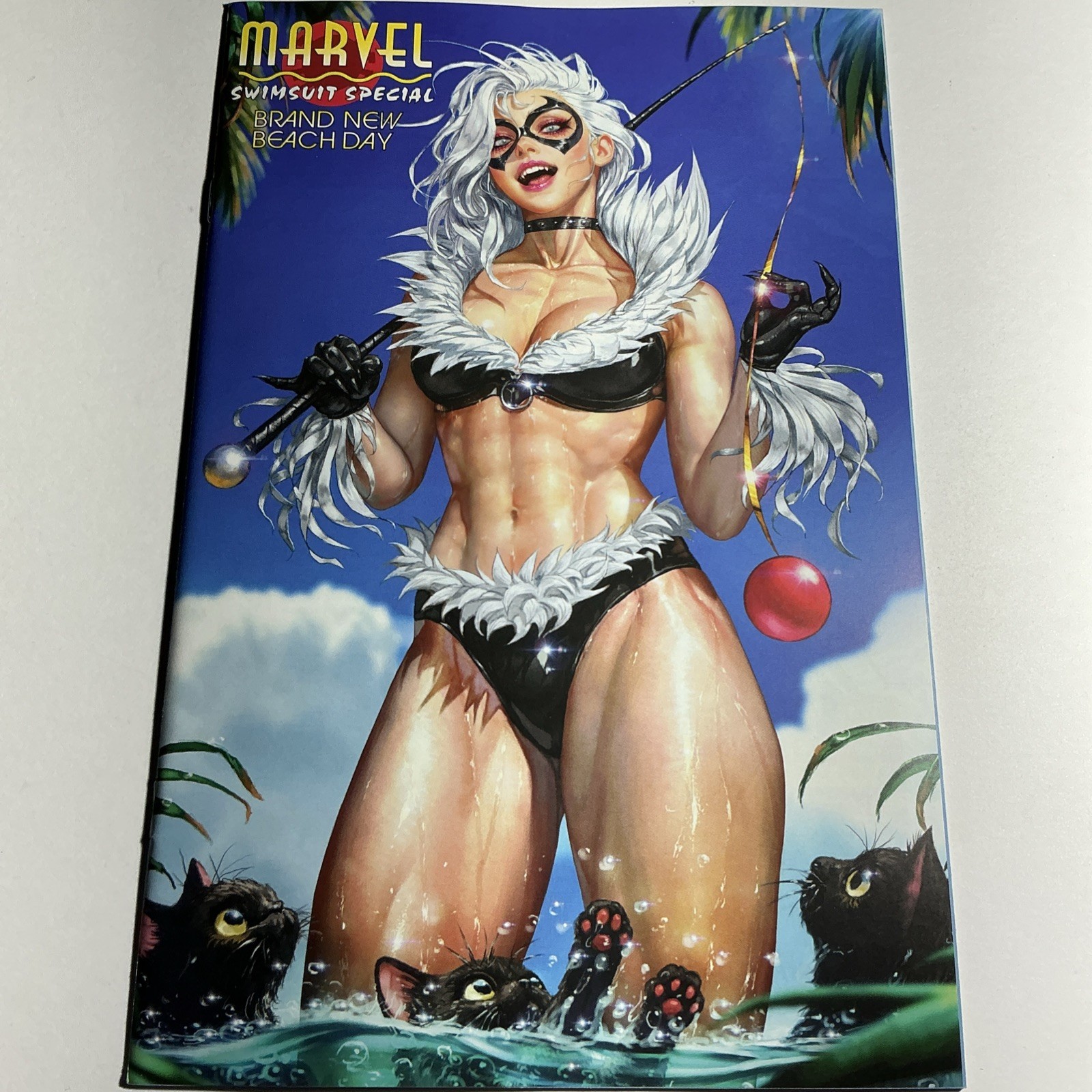 Marvel Swimsuit Special Beach Day Eom SDCC 2026 Black Cat TRADE Variant NM Comic