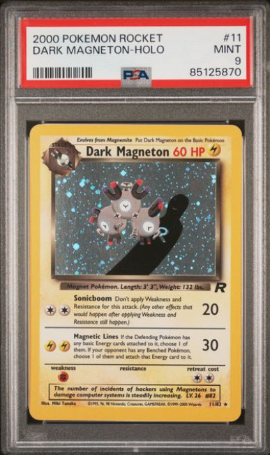 2000 Pokemon Team Rocket Dark Magneton 11/82 Holo PSA 9 Mint