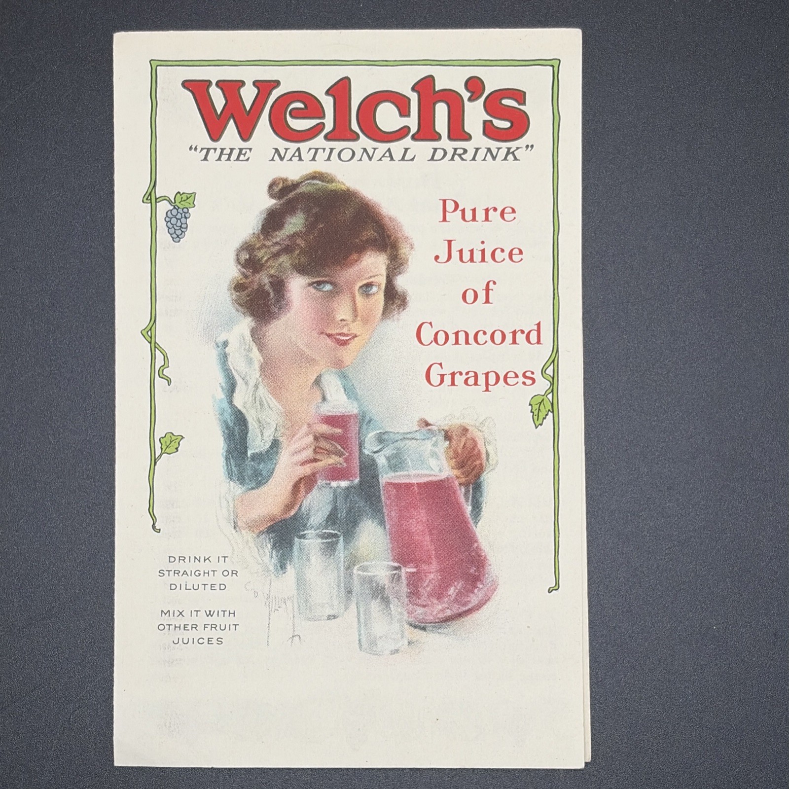 Vintage WELCH\'S Grape Juice 1920s National Drink Ephemera Recipe Booklet Antique