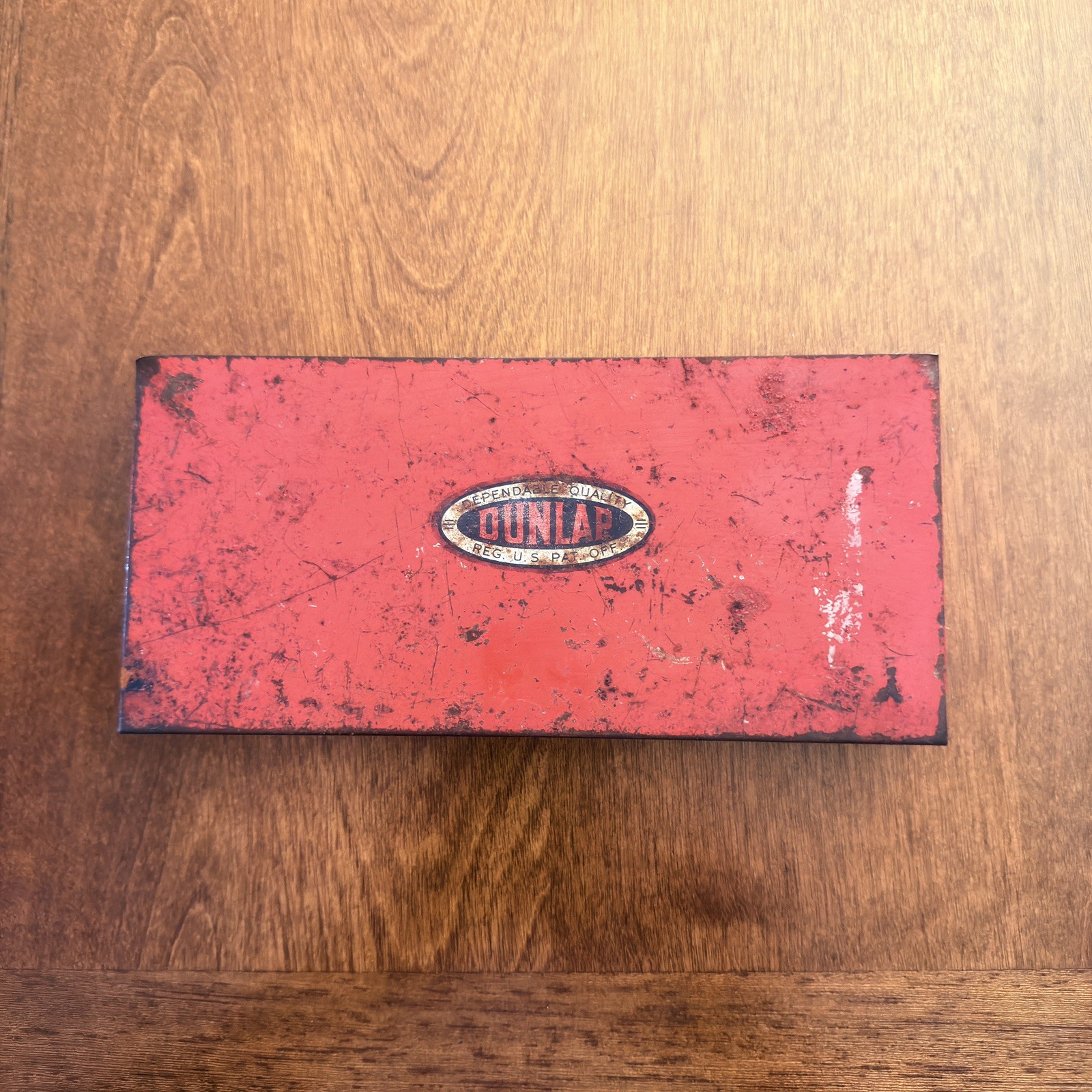 Vintage 1950s Dunlap USA Socket Set Red Metal Box Sears Wrench Mechanic Tool