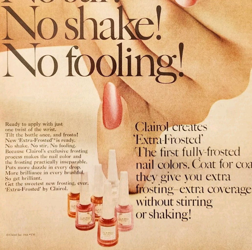 1966 Clairol Extra Frosted Nail Polish Colors Advertisement Beauty DWLL10