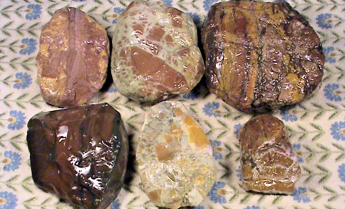 Sample Platter Kaleidoscope Picture Jasper Lot #691, Lapidary Rocks, 3 LBS, 8 OZ