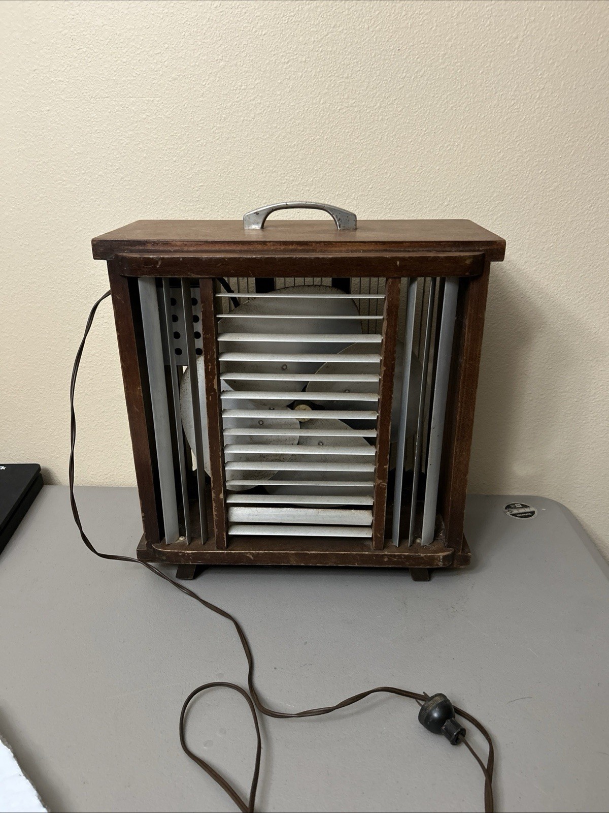 Antique Mathes Cooler Wood Box Fan 4 Speed Model 562 Rare Working