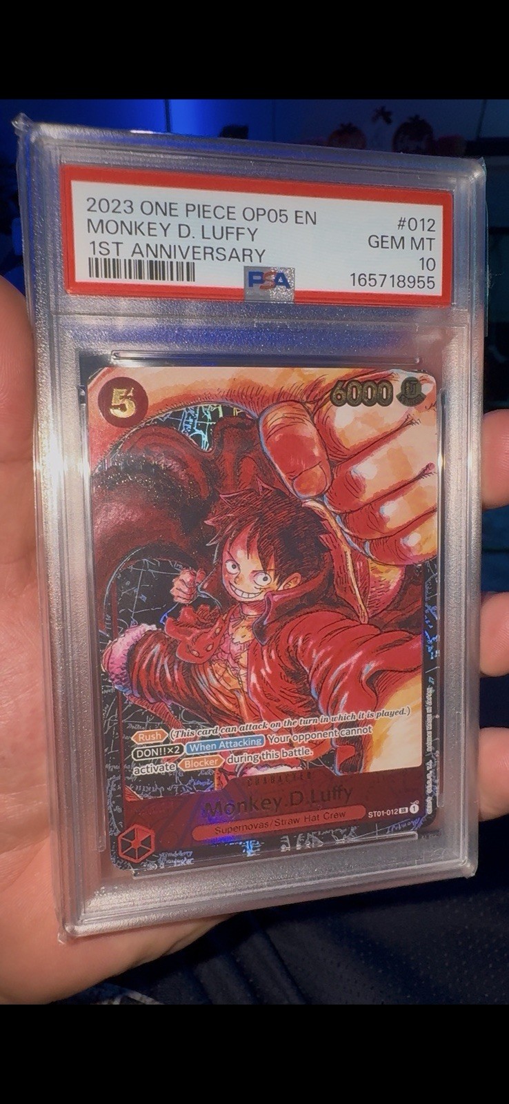 PSA 10 Monkey D. Luffy 1st Anniversary #012 (2023)