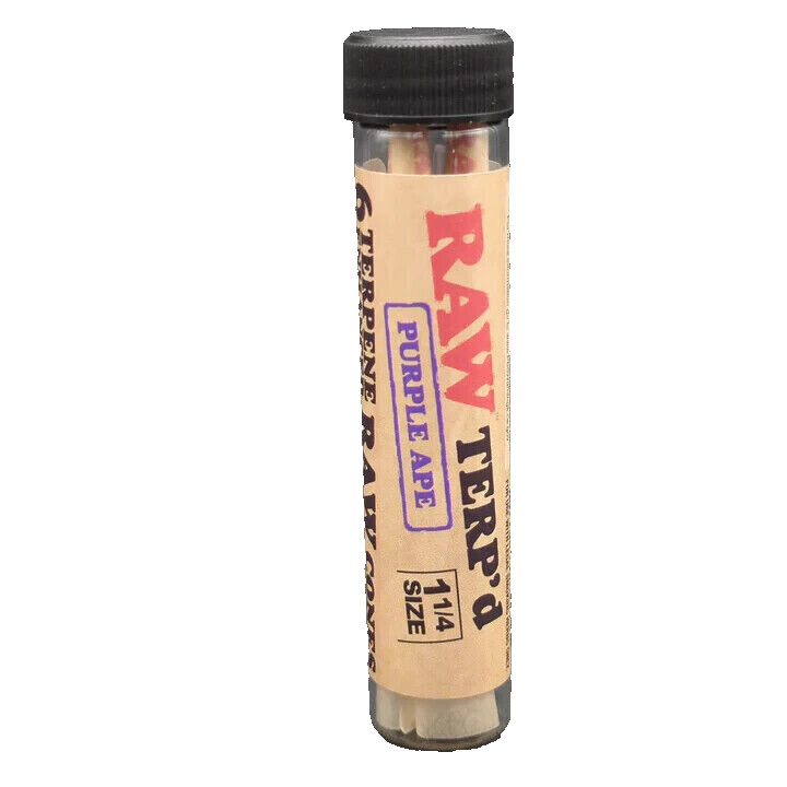 RAW TERP'D PURPLE APE PRE-ROLLED 1 1/4 SIZE CONES - 6 CONES PER TUBE