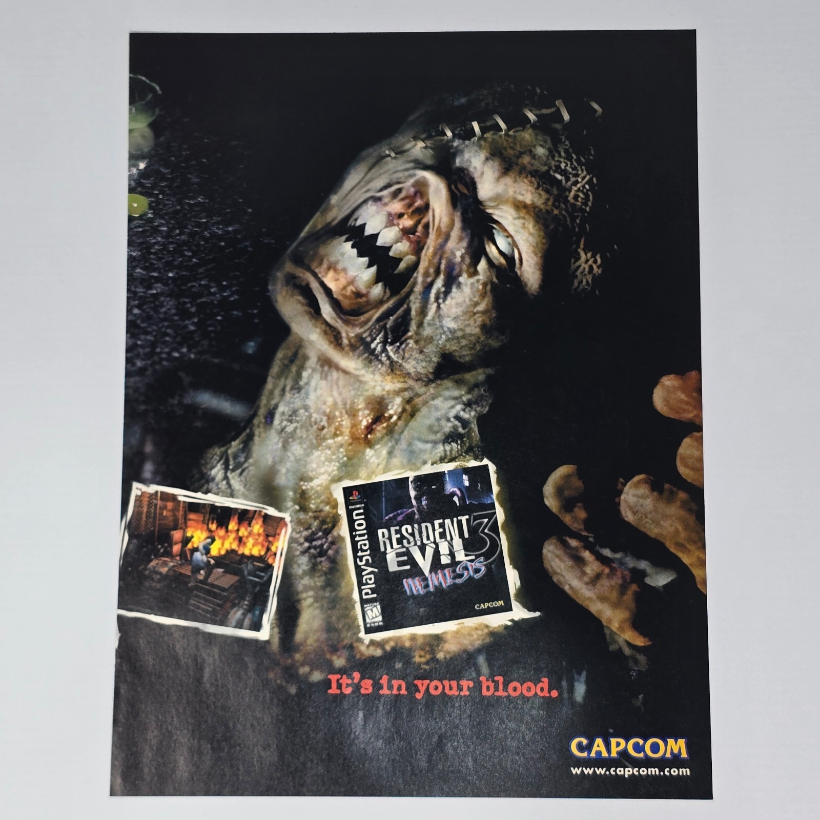 Resident Evil 3 Nemesis PlayStation 1 PS1 Your Blood Print Ad/Poster Promo Art