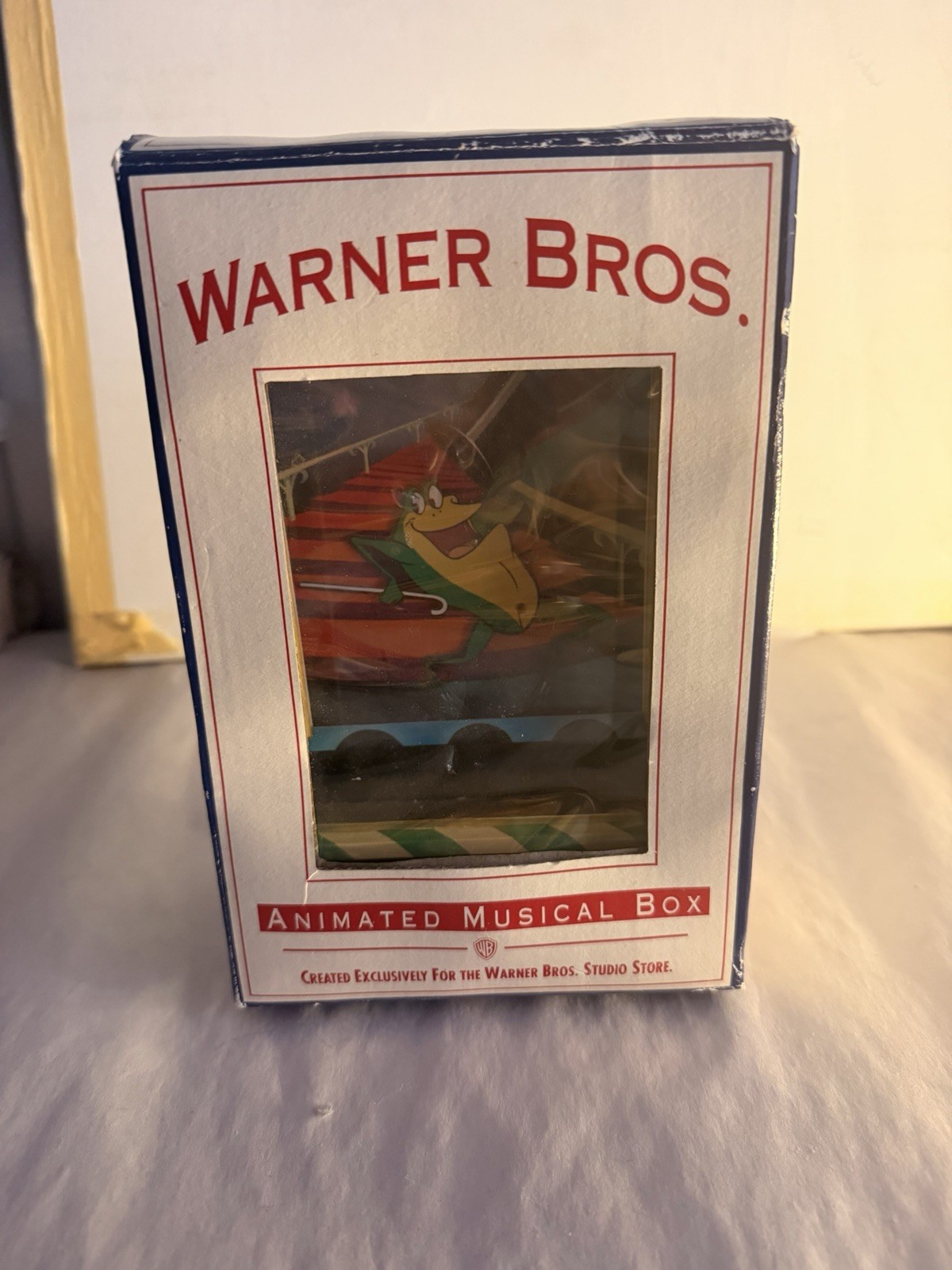 Vintage 1993 Warner Bros. Studio Store Michigan J. Frog Animated Musical Box