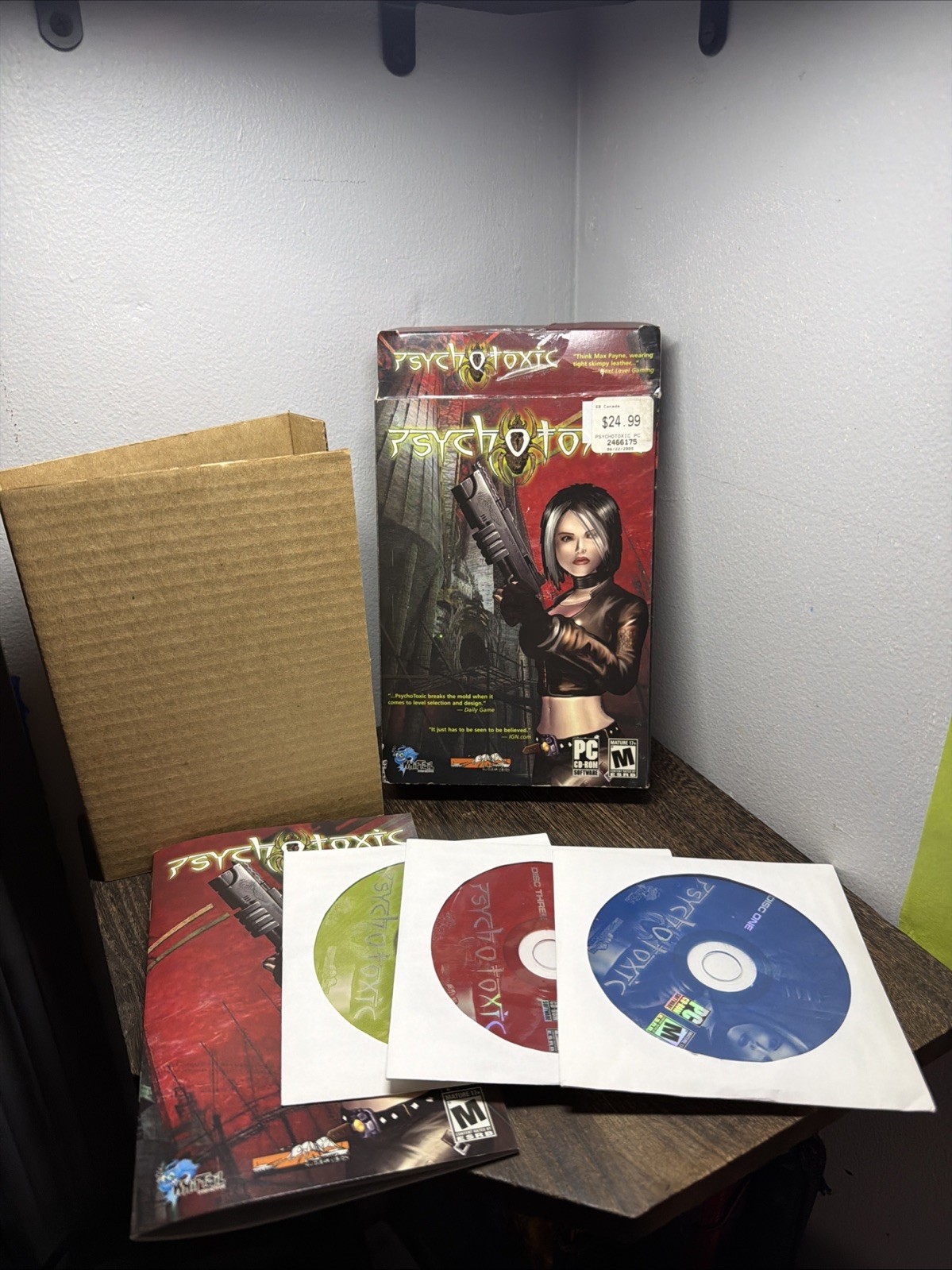 Vintage Computer PC Windows XP Video Game Psychotoxic 2005 CD-Rom 3 Discs w/ Box