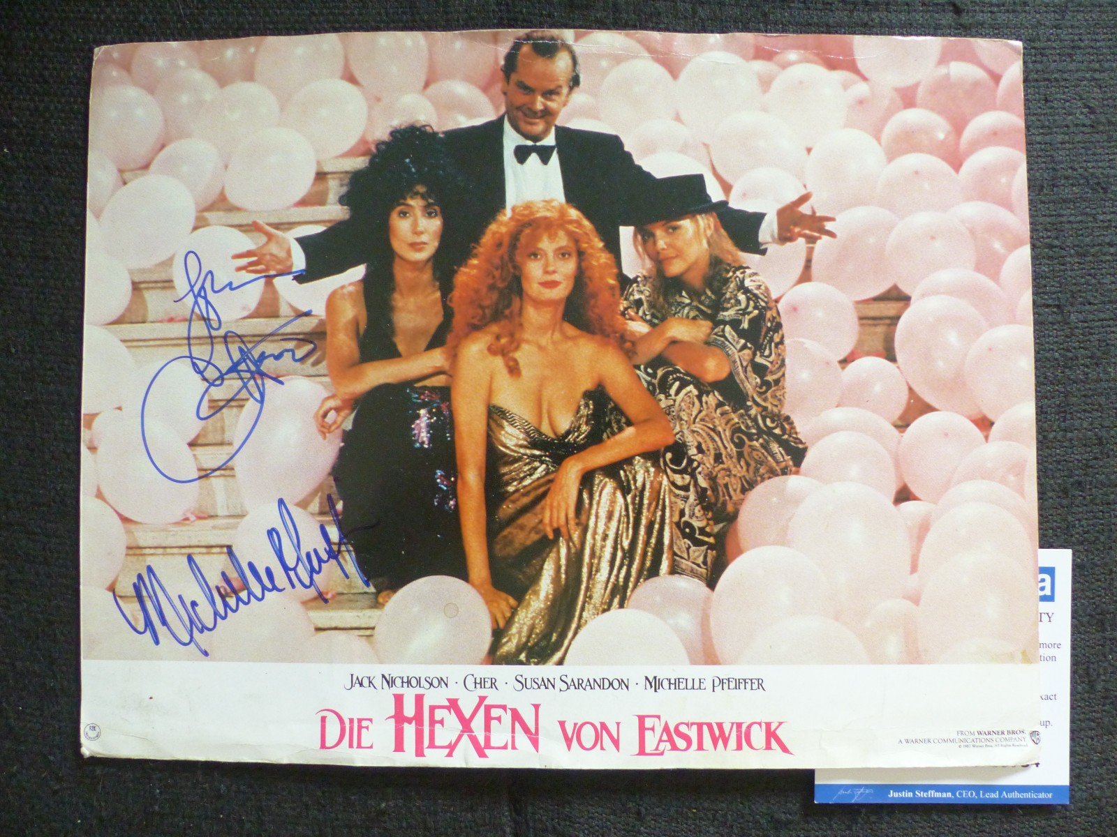 THE WITCHES OF EASTWICK Cher & Michelle Pfeiffer Signed Autograph Autographed ACOA