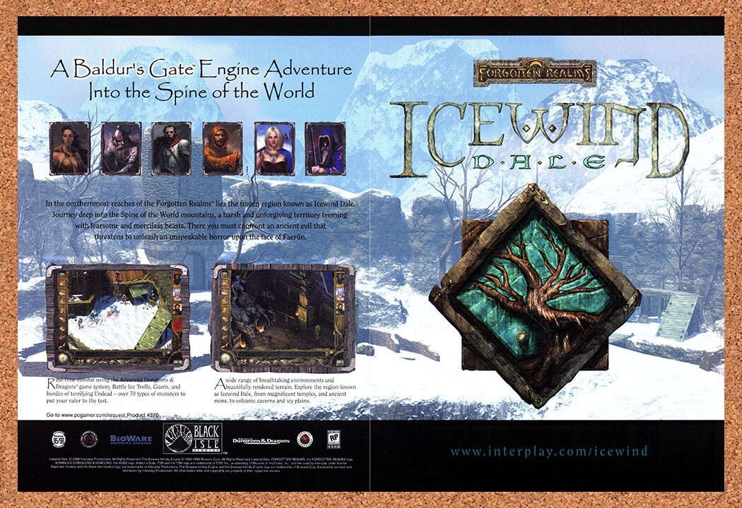 1999 Icewind Dale PC Original Advertisement / Retro Wall Art v3