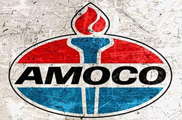 Amoco Gas Oil Station Pump Tin Metal Sign Retro Vintage Wall 8x12