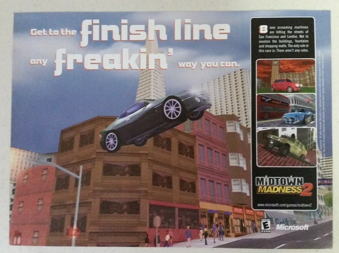 2000 MIDTOWN MADNESS 2 ~ vintage Video Game PRINT AD Microsoft