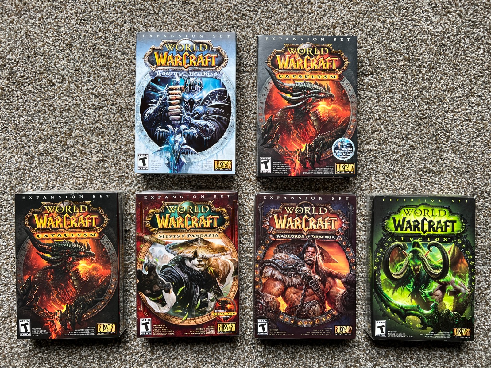World of Warcraft Set - Lich King, Cataclysm, MoP, Draenor, Legion - CIB Sealed