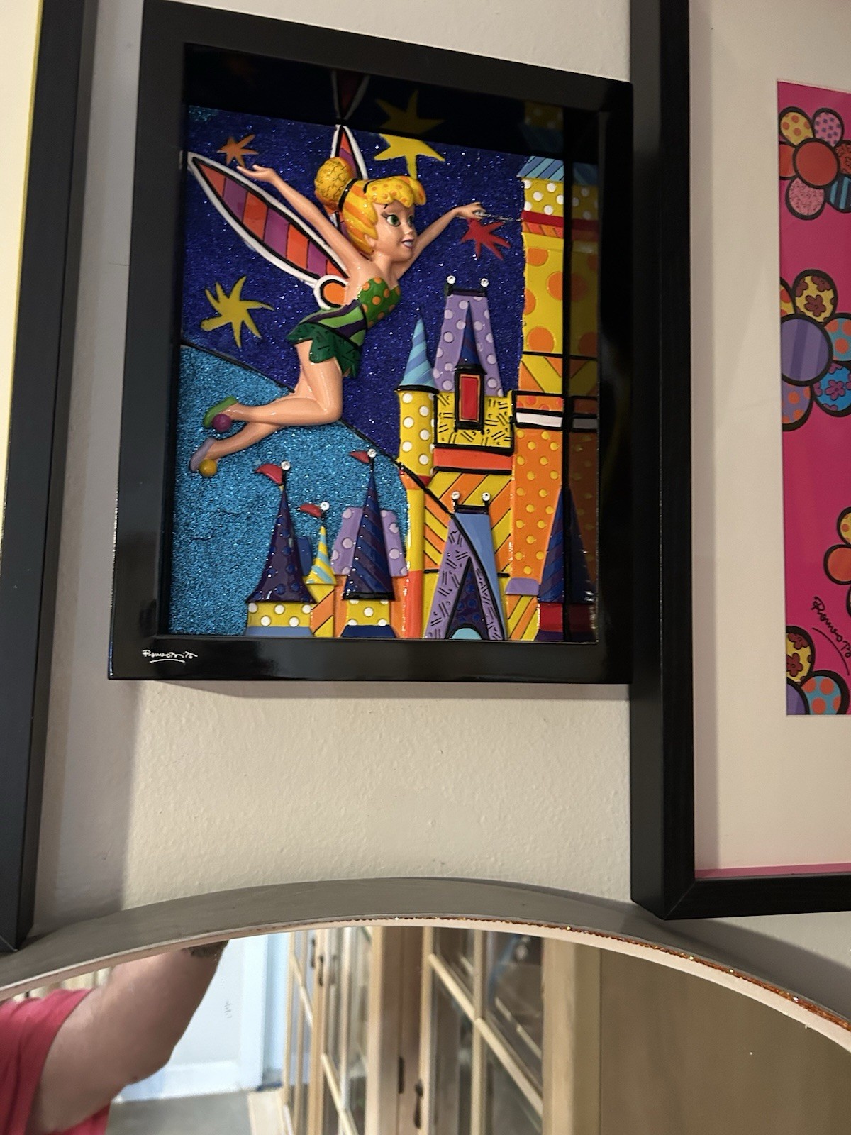 Disney Disneyland 60th Diamond Tinker Bell Shadow Box Wall Art by Britto NEW