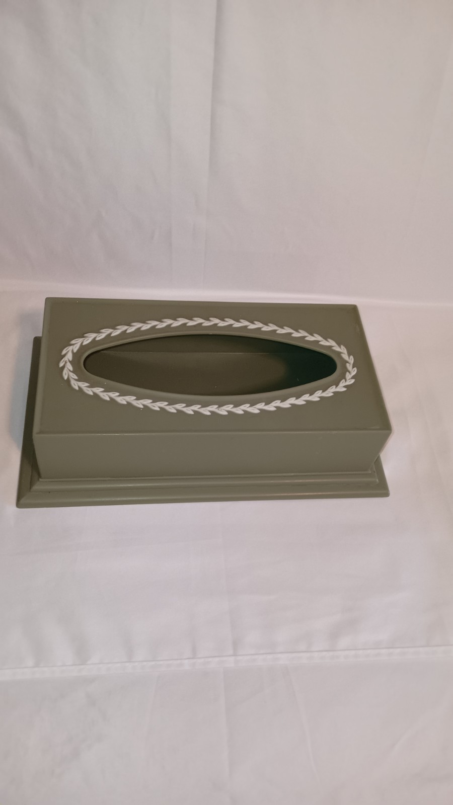 Vintage Fesco Plastic Olive Green  Tissue Box Holder for Bathroom/Bedroom Vanity